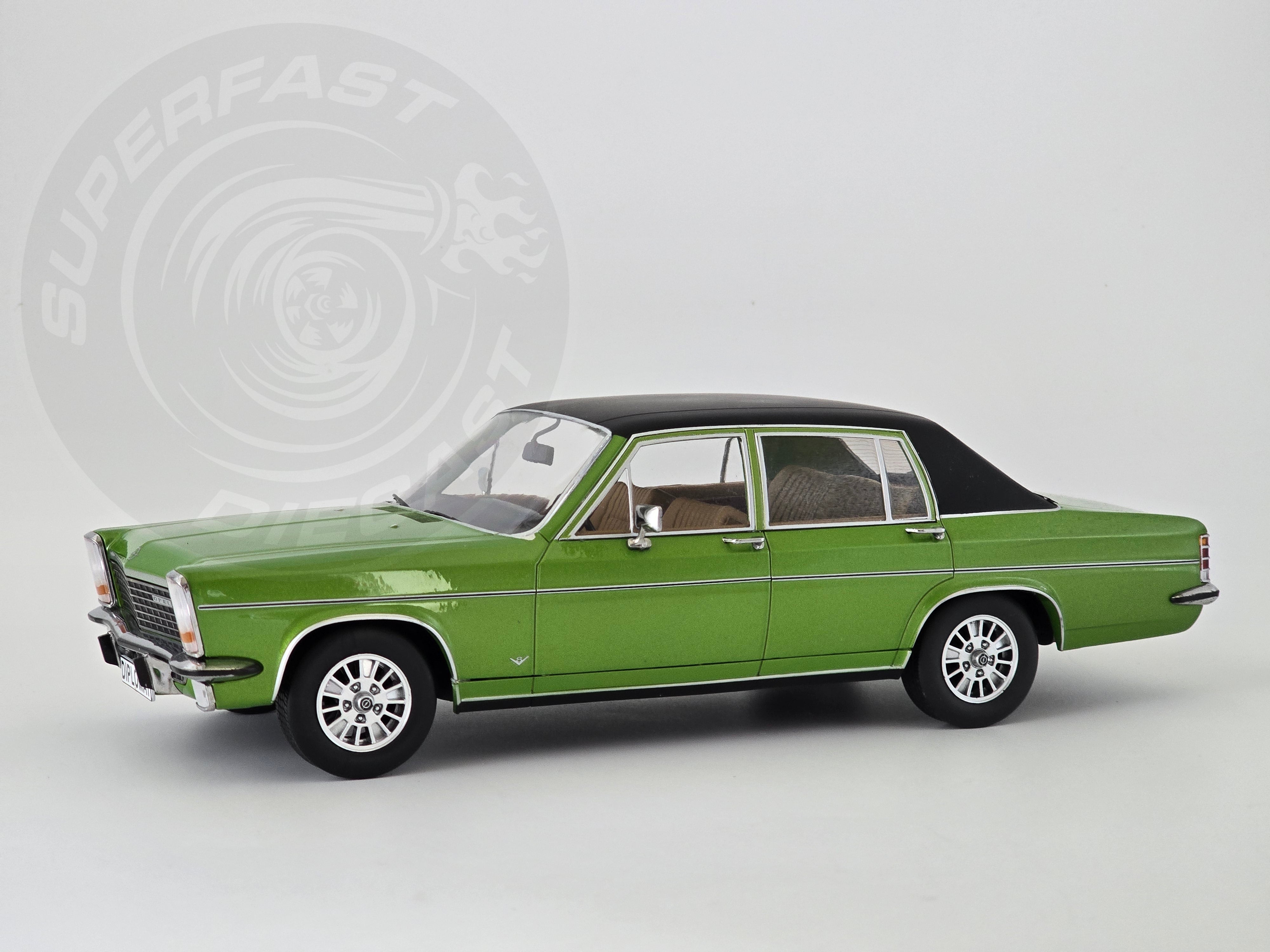 MCG 1:18 Scale Diecast Model Car - 1972 Opel Diplomat B 5.4L Automatic, Green