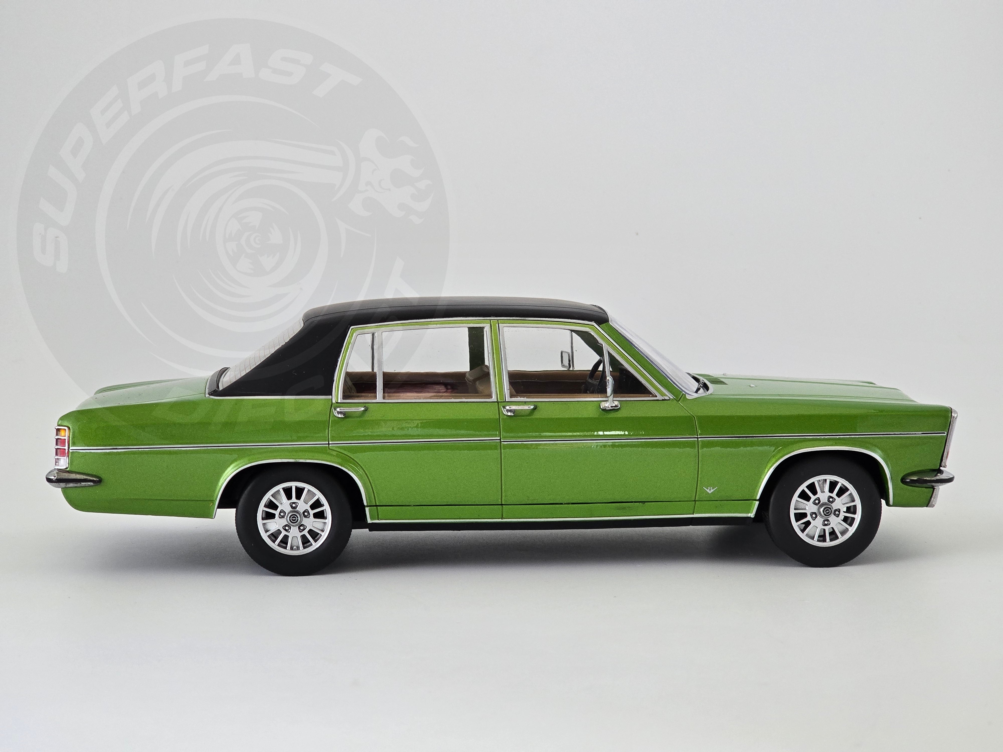 MCG 1:18 Scale Diecast Model Car - 1972 Opel Diplomat B 5.4L Automatic, Green