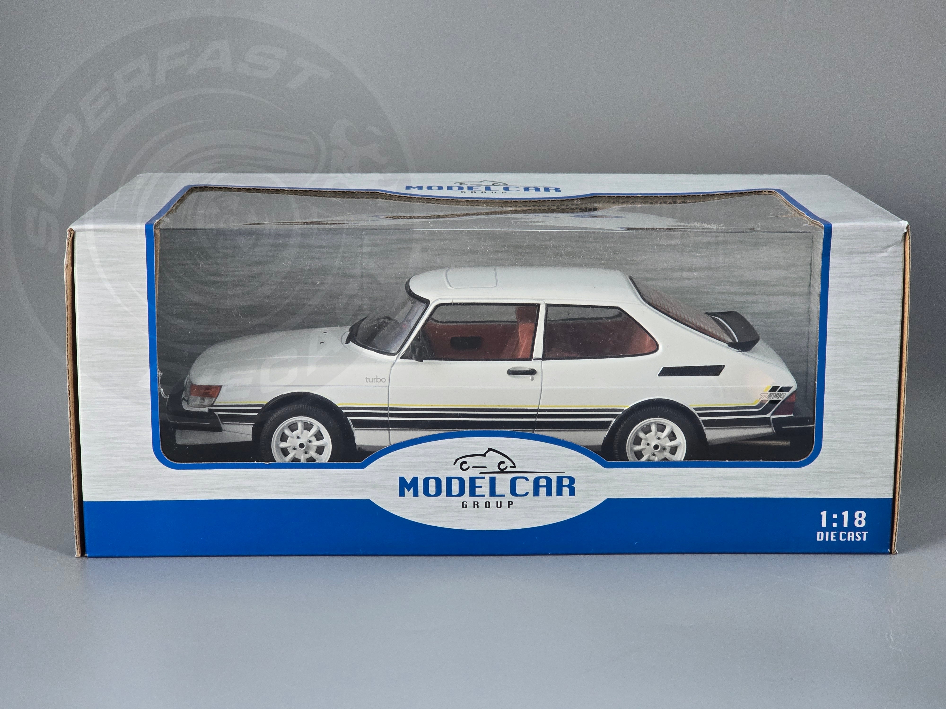 MCG 1:18 Scale Diecast - 1981 Saab 900 Turbo in White - MCG18339