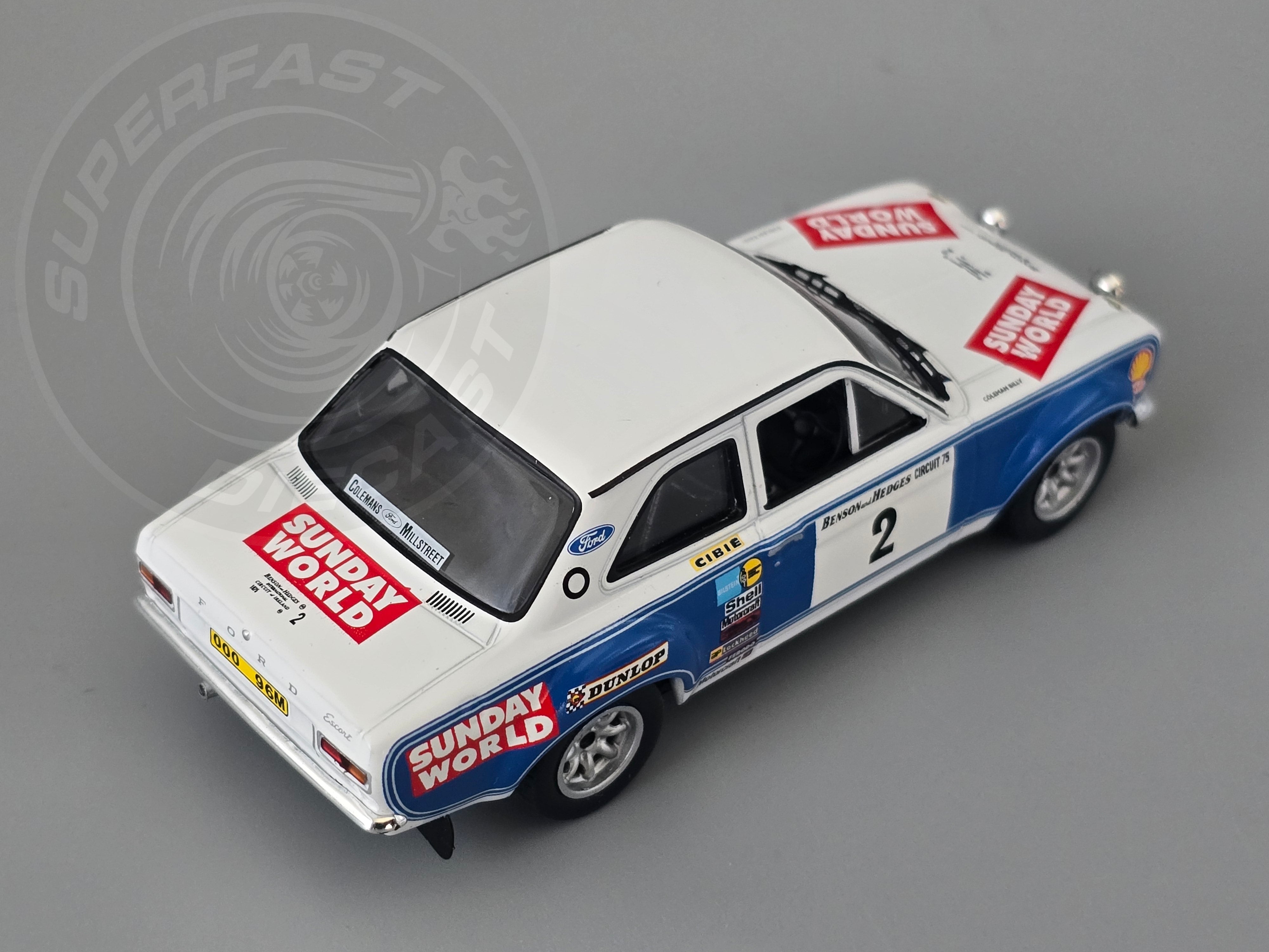 IXO 1:43 Scale Diecast - Ford Escort Mk1 RS 1600 #2 B.Coleman - P.Phelan Circuit of Ireland 1975 - RAC438.22