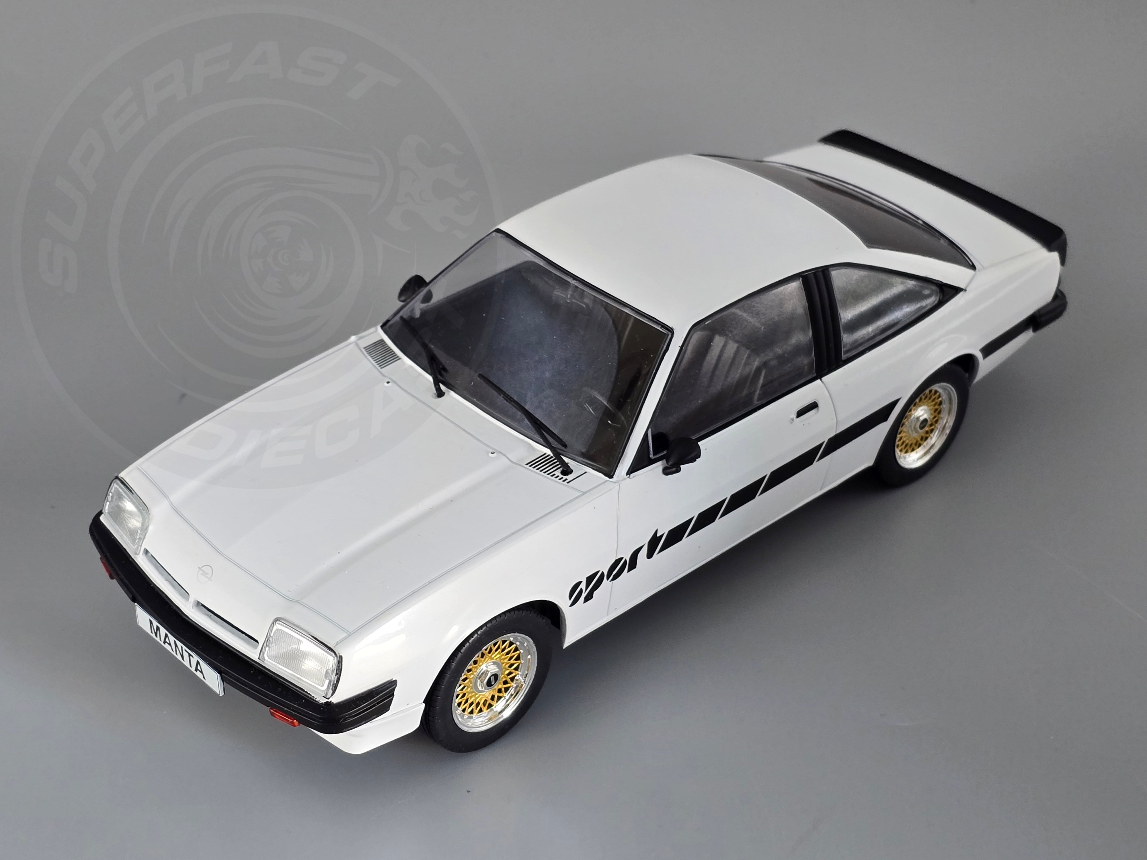 MCG 1:18 Scale Diecast Model Car - Opel Manta B Sport in White - MCG18237