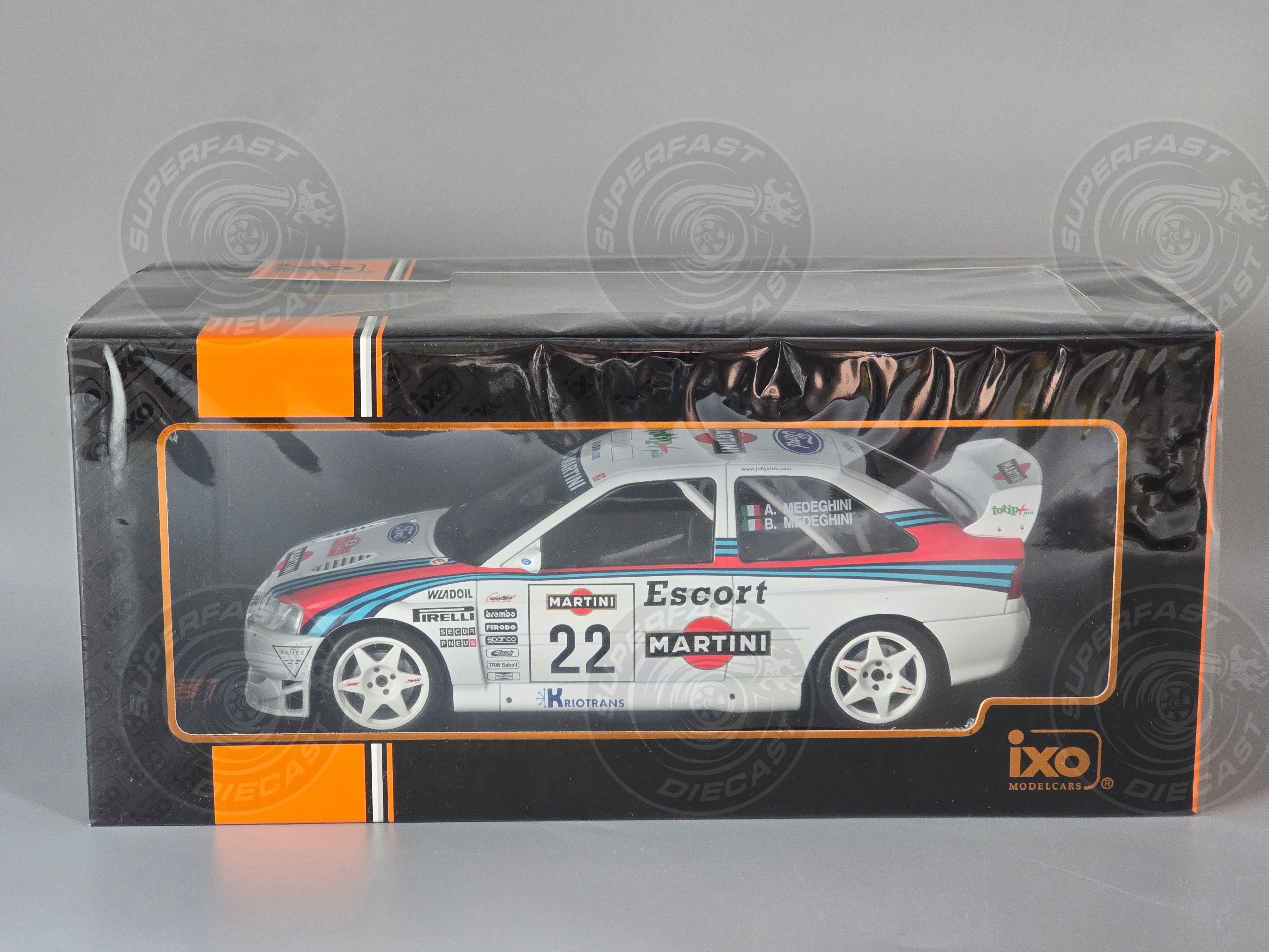 IXO 1:18 - Ford Escort RS Cosworth WRC, Rallye Sanremo, 1998, #22, A.Medeghini/B.Medeghini-Capoferri - IXO18RMC171B.22