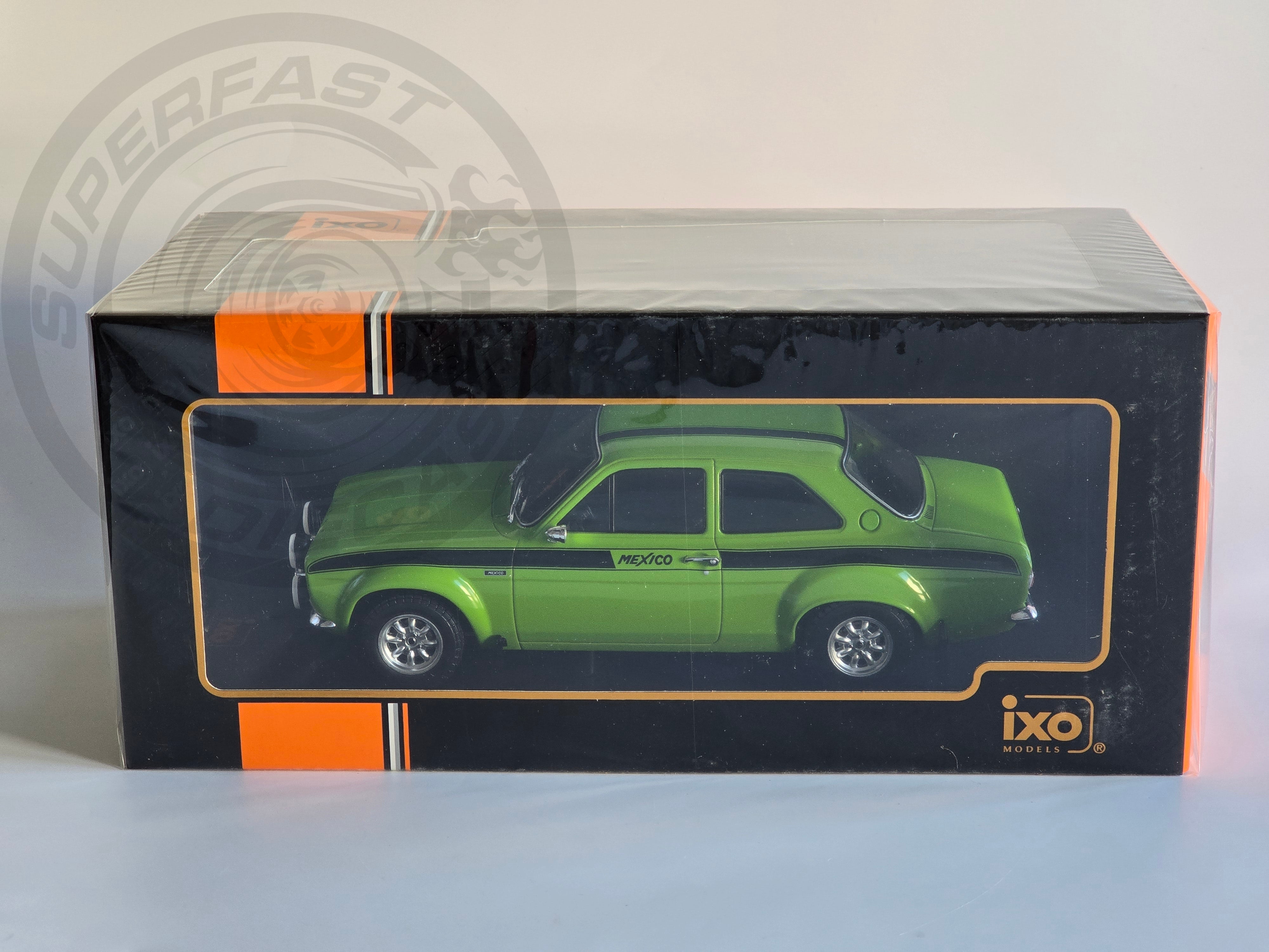 IXO 1:18 Diecast - 1974 Ford Escort MK1 RS 1600 Mexico, Green - 18CMC125.22