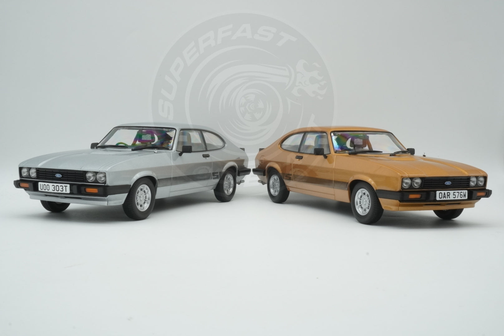 MCG 1:18 Scale Diecast - Ford Capri Mk III (RHD UK Exclusive - The Professionals) , Gold and Silver (Both models)
