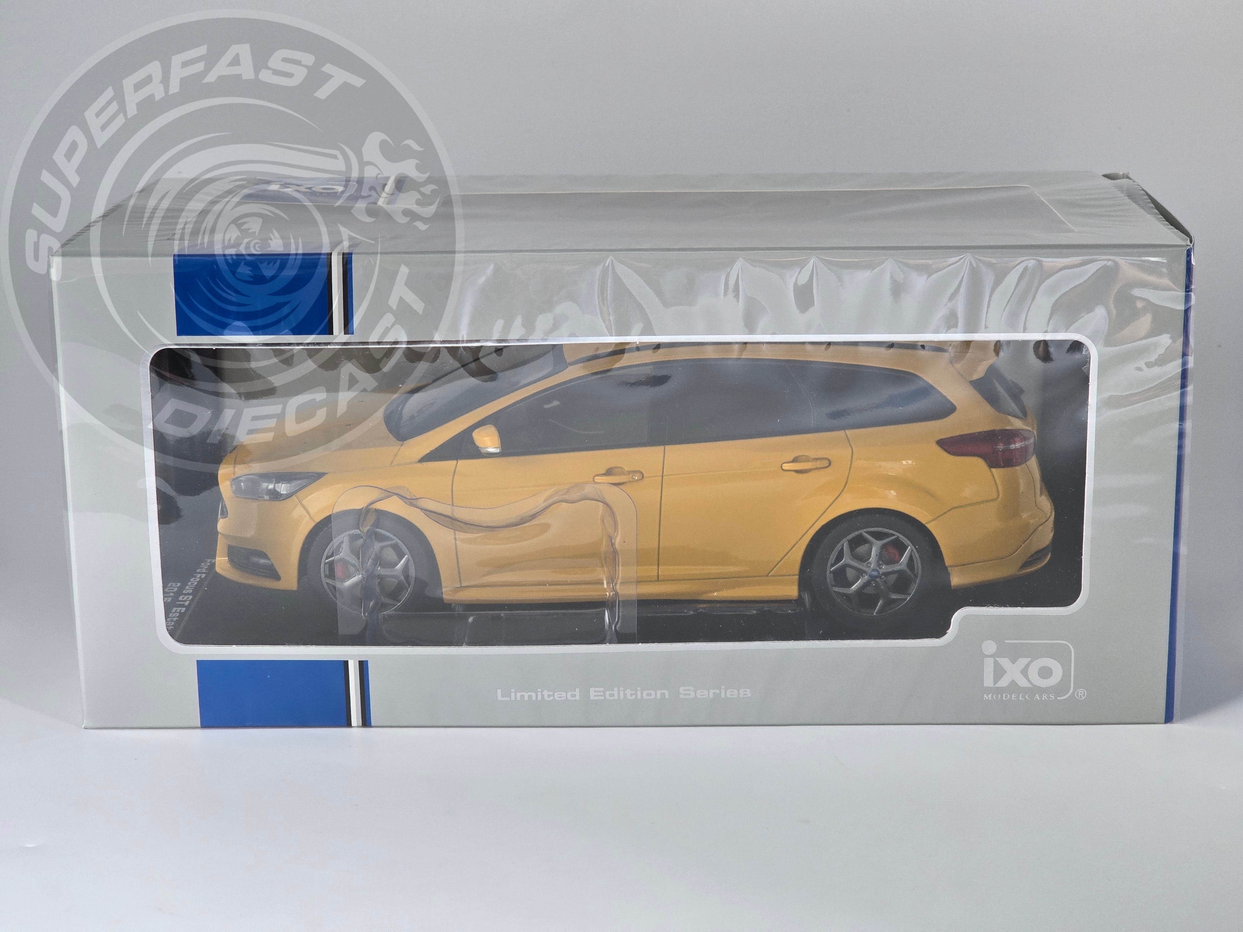 IXO 1:18 Scale Diecast - 2014 Ford Focus ST Estate (Turnier), Yellow - MCG18464