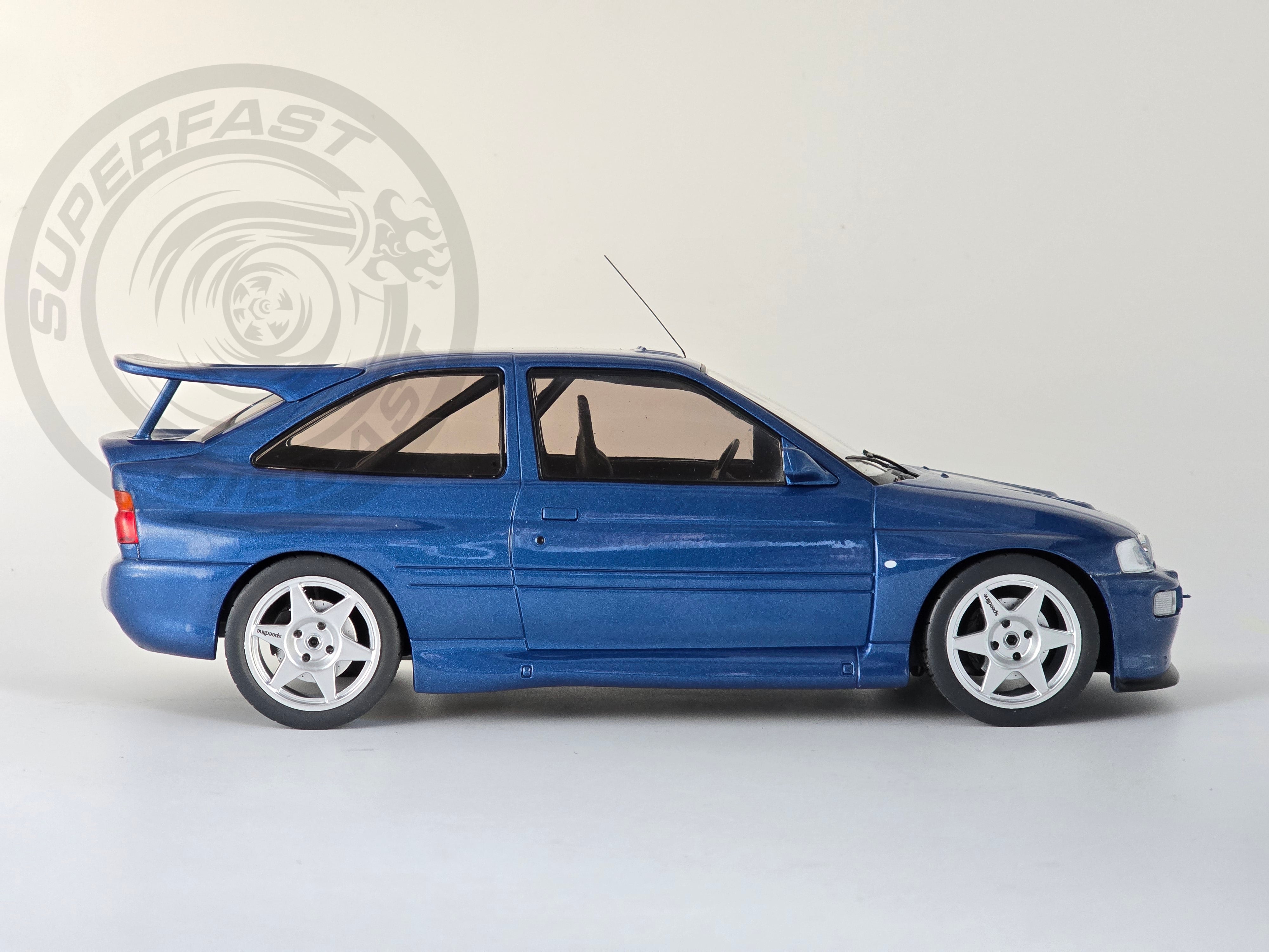 IXO 1:18 1996 FORD ESCORT RS COSWORTH, Ready to Race, metallic blue