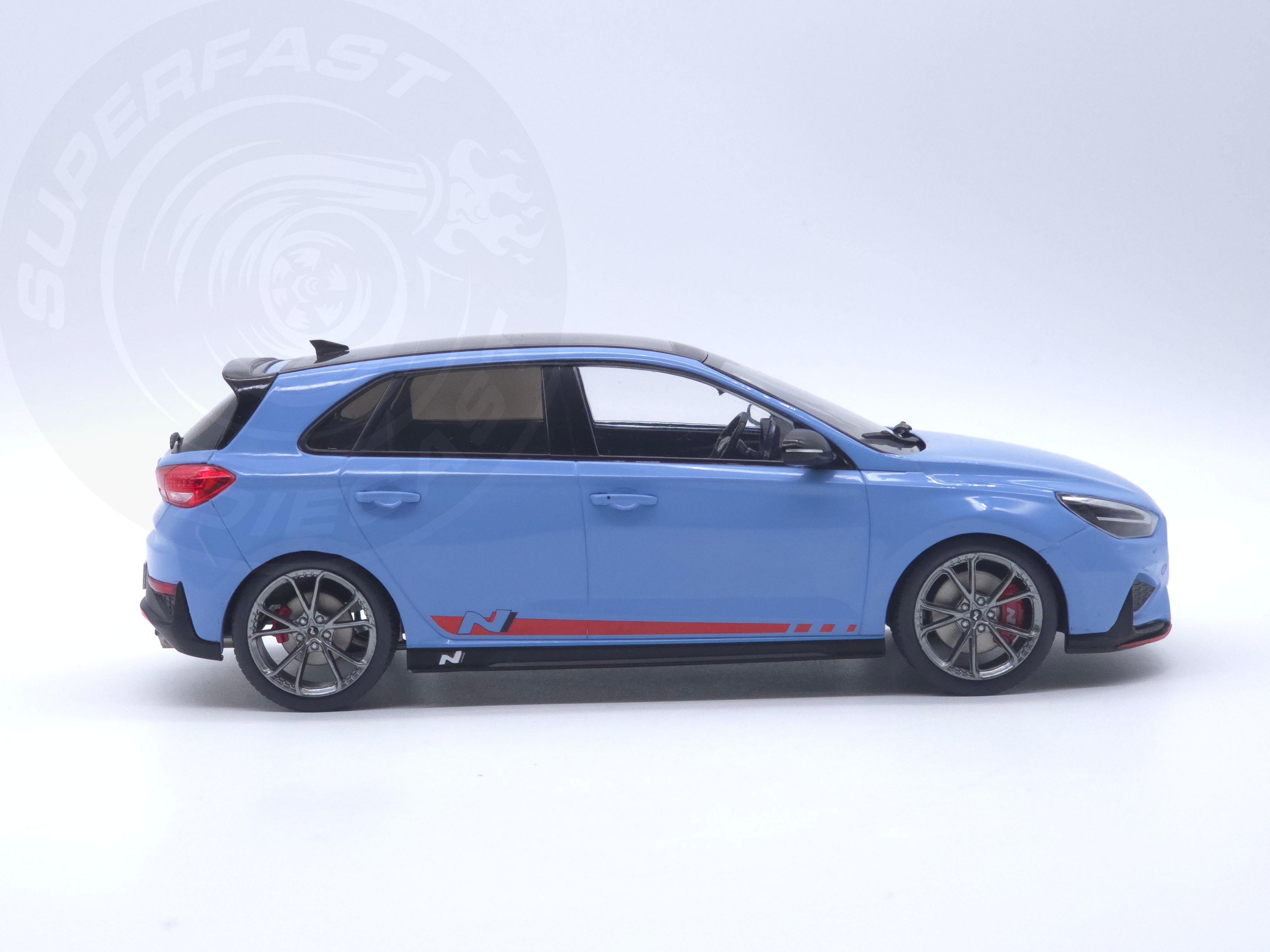 MCG 1:18 Scale Diecast Model Car - 2021 Hyundai i30 N, Light Blue - MCG18503