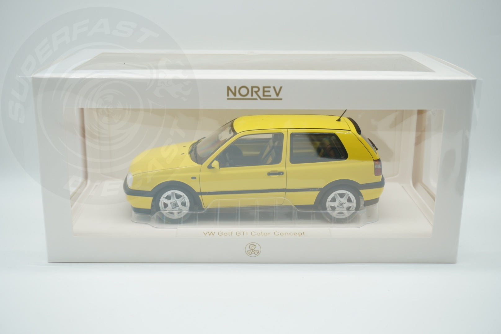 Norev 1:18 Scale Diecast - 1994 VW Volkswagen Golf Mk3 Colour Concept Yellow - 188507