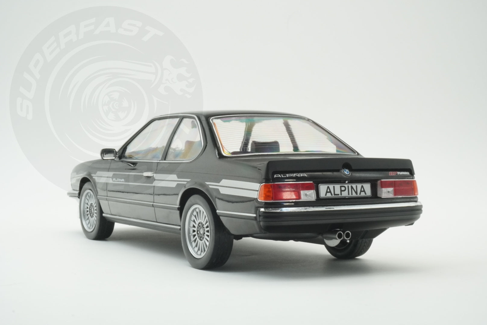 MCG 1:18 Scale Diecast Model Car - 1980 BMW Alpina B7 Turbo (E24), Black - MCG18235