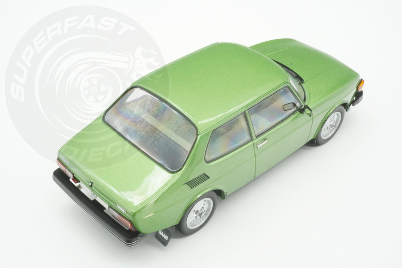 MCG 1:18 Scale Diecast - 1977 Saab 99 Turbo, Green - MCG18440