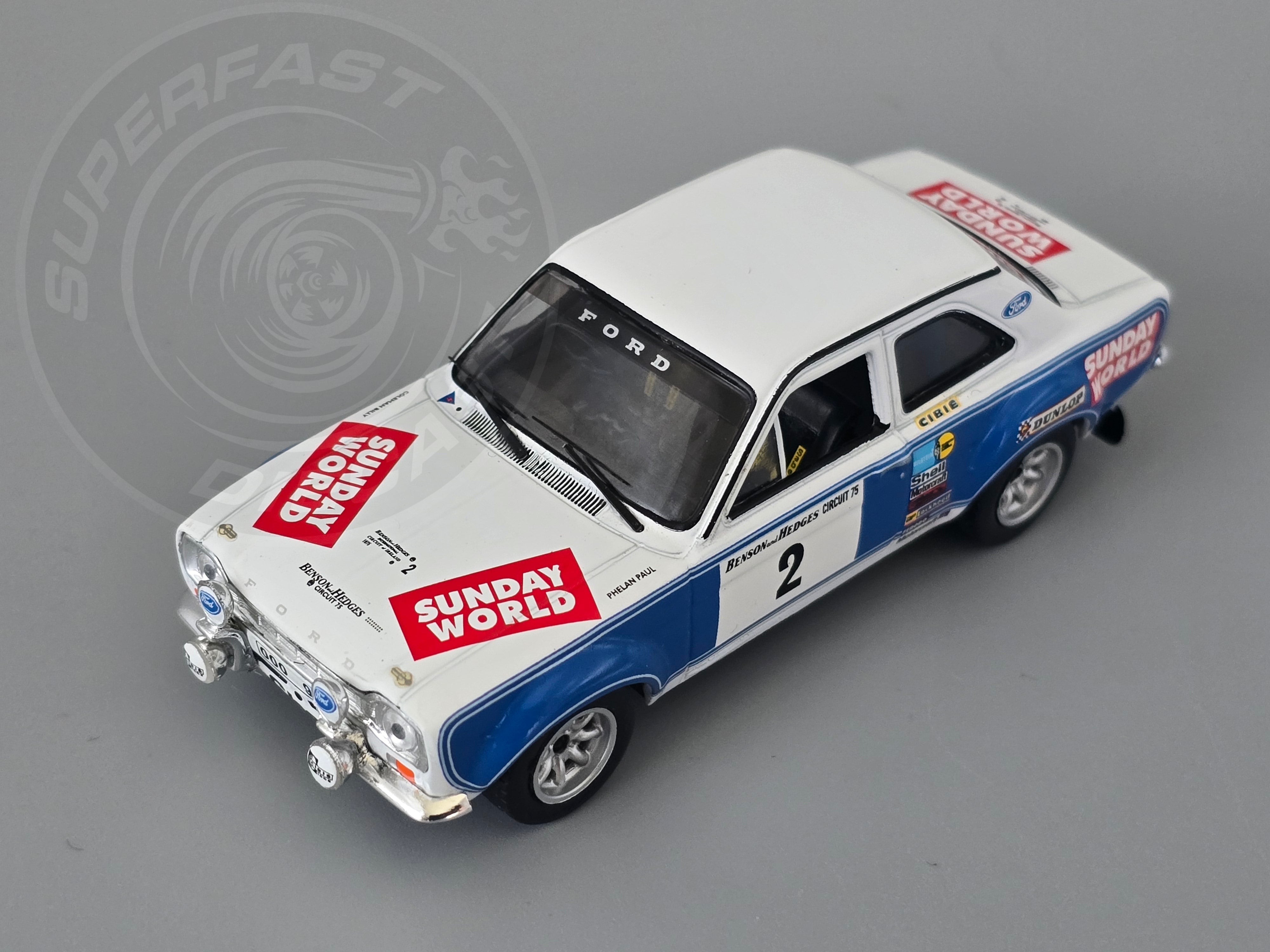 IXO 1:43 Scale Diecast - Ford Escort Mk1 RS 1600 #2 B.Coleman - P.Phelan Circuit of Ireland 1975 - RAC438.22