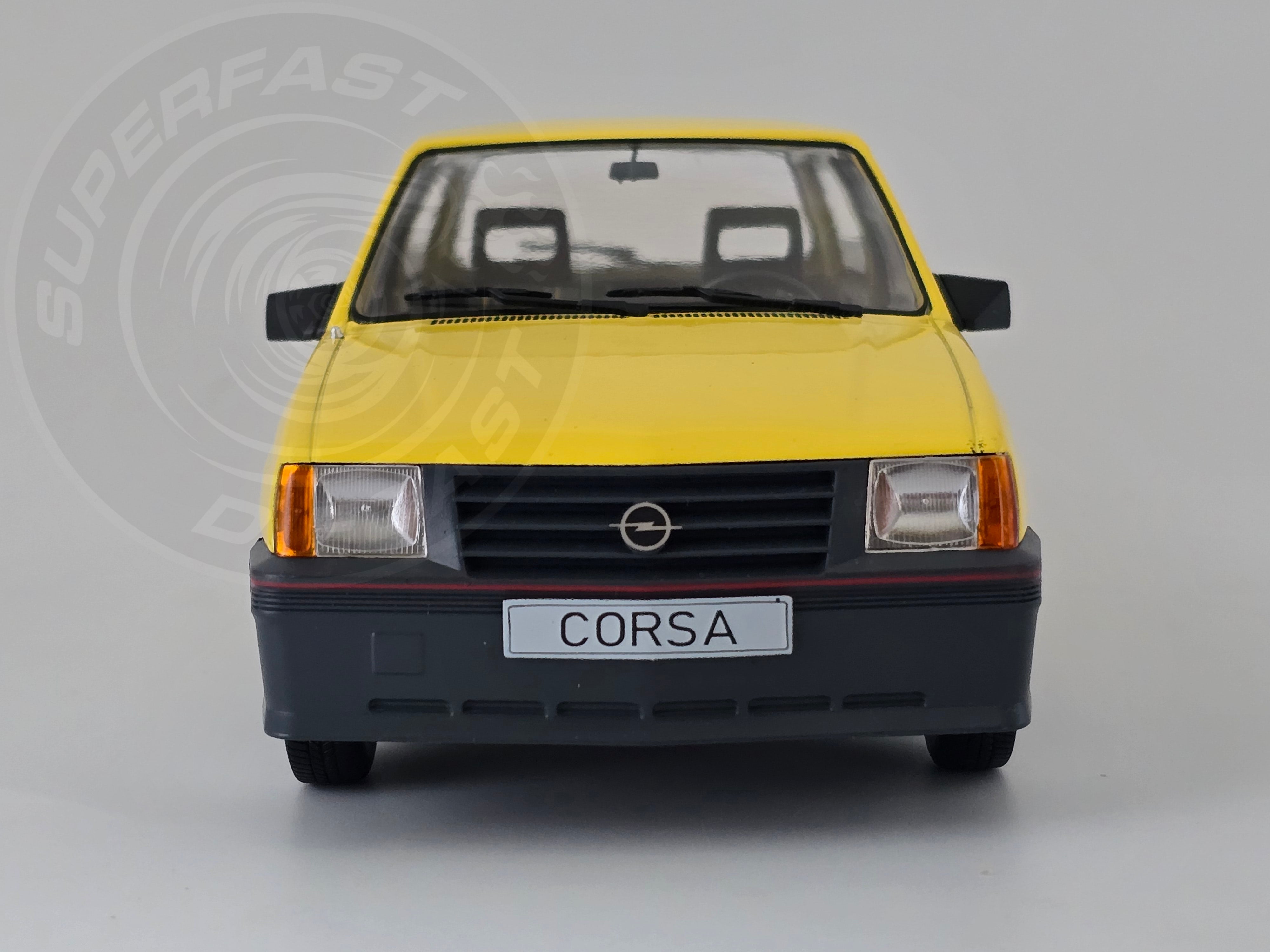 MCG 1:18 Scale Diecast - 1983 Opel Corsa A SR (Vauxhall Nova), Yellow - MCG18431