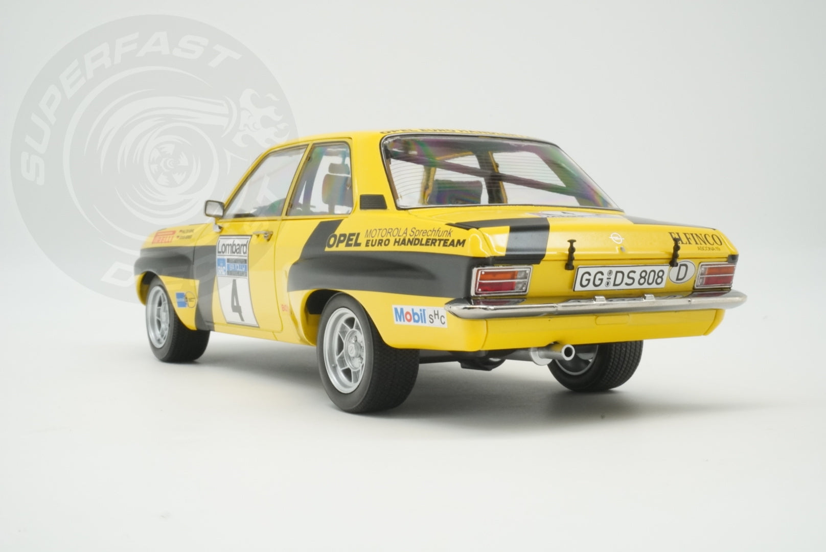 MCG 1:18 Diecast - Opel Ascona A, RAC Rally, 1975, #4, W.Röhrl/C.Geistdörfer, Yellow/Black - MCG18345R