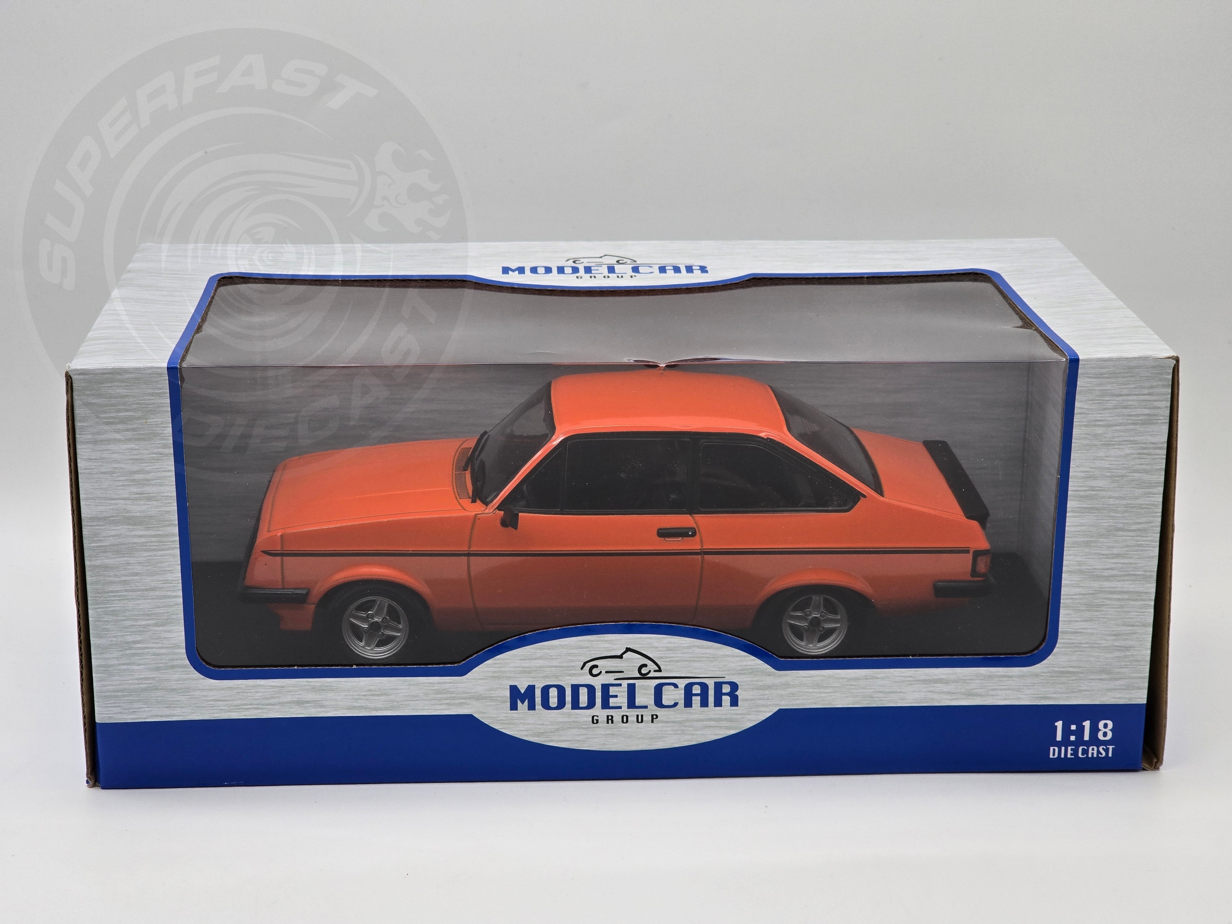 MCG 1:18 Scale Diecast Model Car - Ford Escort Mk2 RS2000 in Orange - Limited Edition - MCG181310MCW