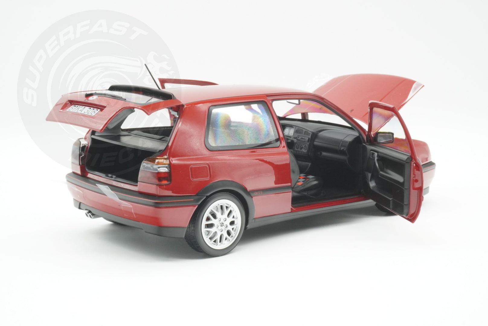 Norev 1:18 Scale Diecast - 1996 VW Volkswagen Golf Mk3, Flash Red - 188418R