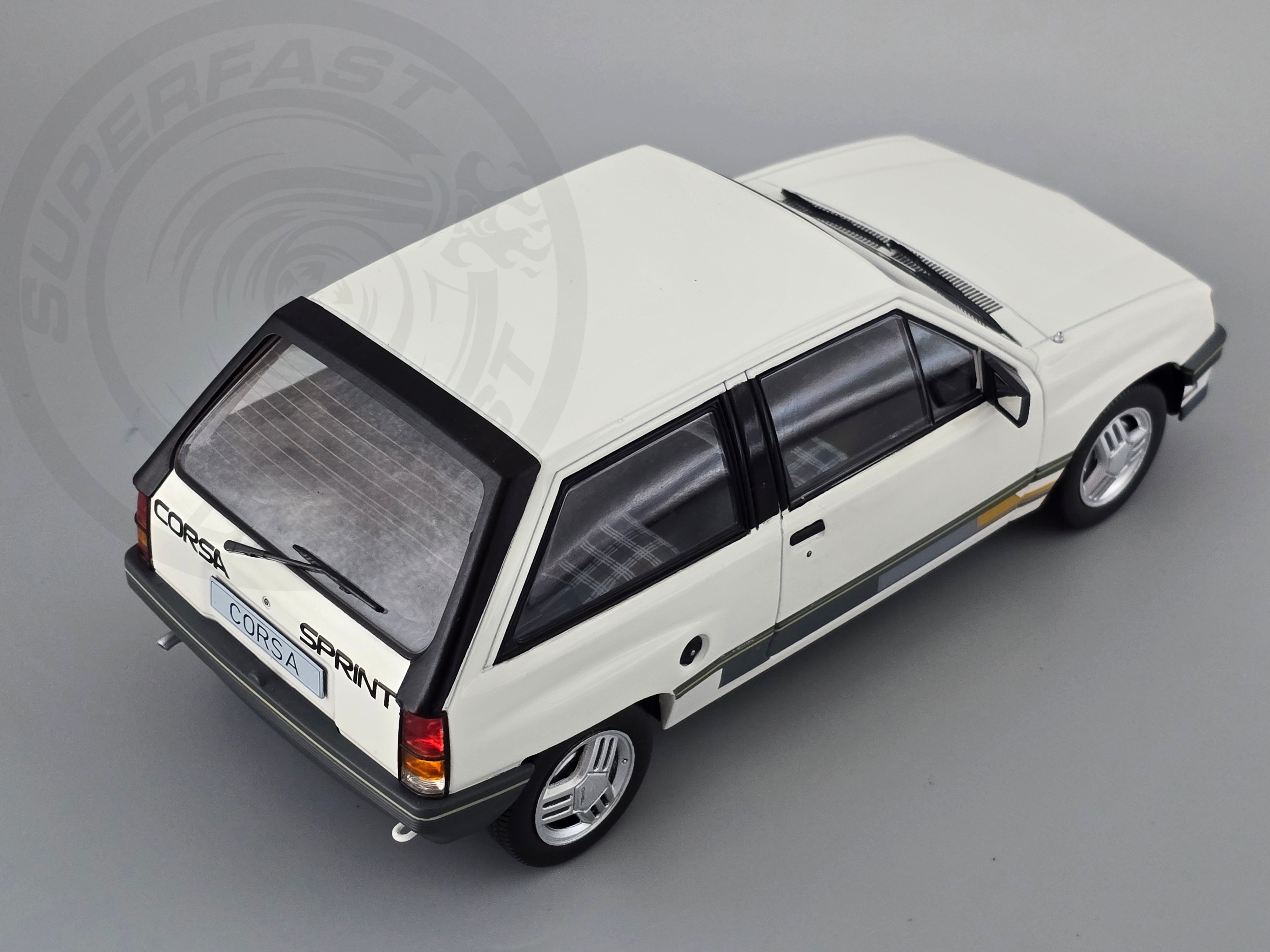 MCG 1:18 Scale Diecast - 1983 Opel Corsa A (Vauxhall Nova) Sprint, White - MCG18432