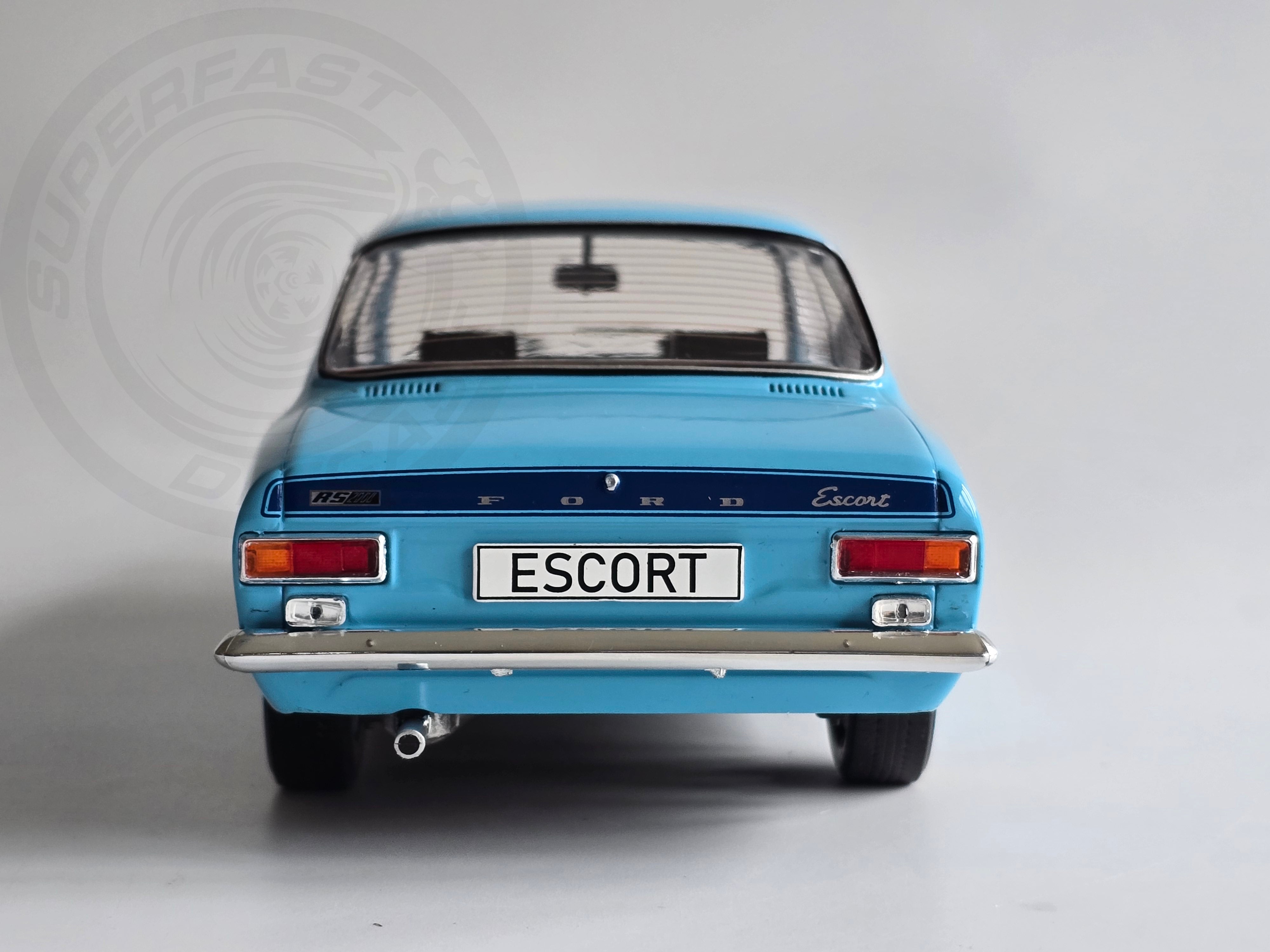 MCG 1:18 Scale Diecast Model Car -  1973 Ford Escort Mk1 RS2000 in Blue, RHD - MCG18386