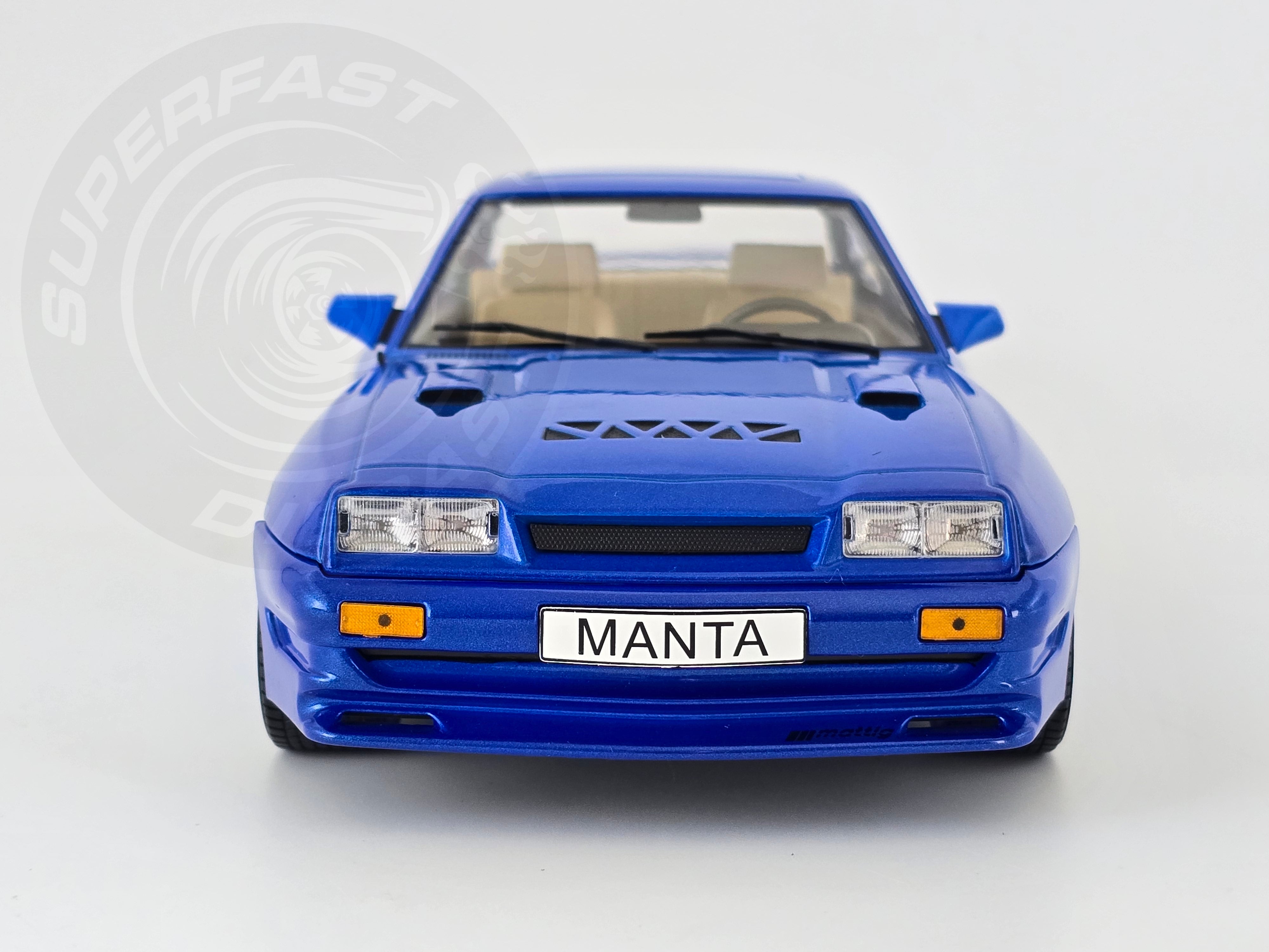 MCG 1:18 Scale Diecast Model Car - Opel Manta B Mattig in Blue