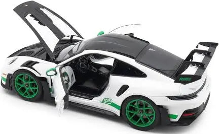 Norev 1:18 Scale Diecast Model Car - 2022 Porsche 911 (992) GT3 RS “Carrera RS Tribute” White and Python Green - 187372