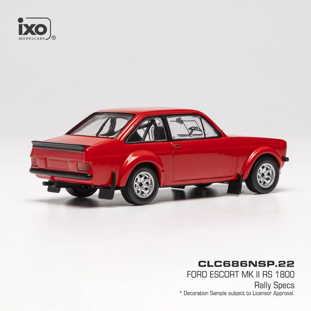IXO 1:43 Scale Diecast Model Car - 1980 Ford Escort Mk2 RS 1800, Red - IXOCLC686NSP.22