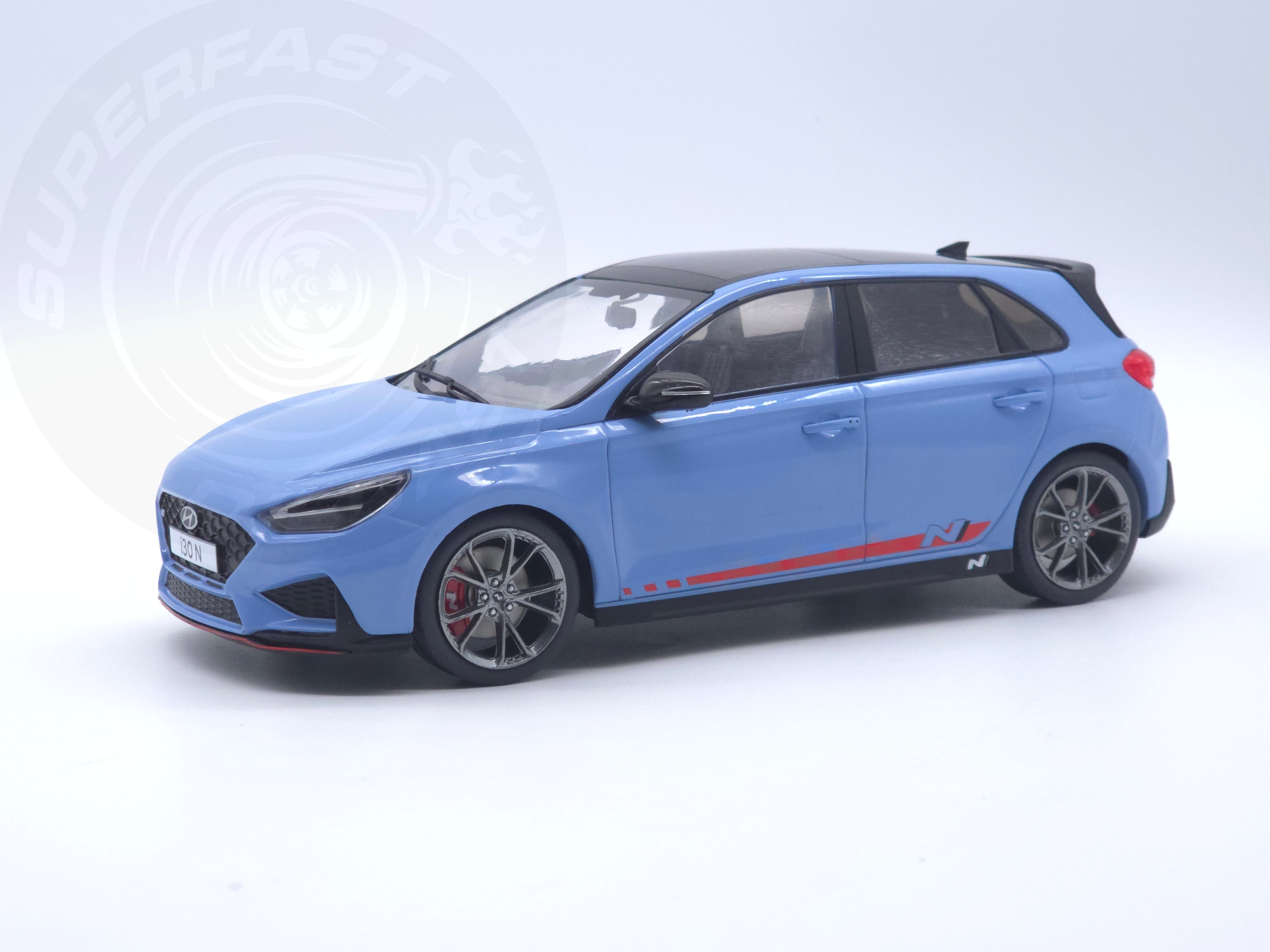 MCG 1:18 Scale Diecast Model Car - 2021 Hyundai i30 N, Light Blue - MCG18503