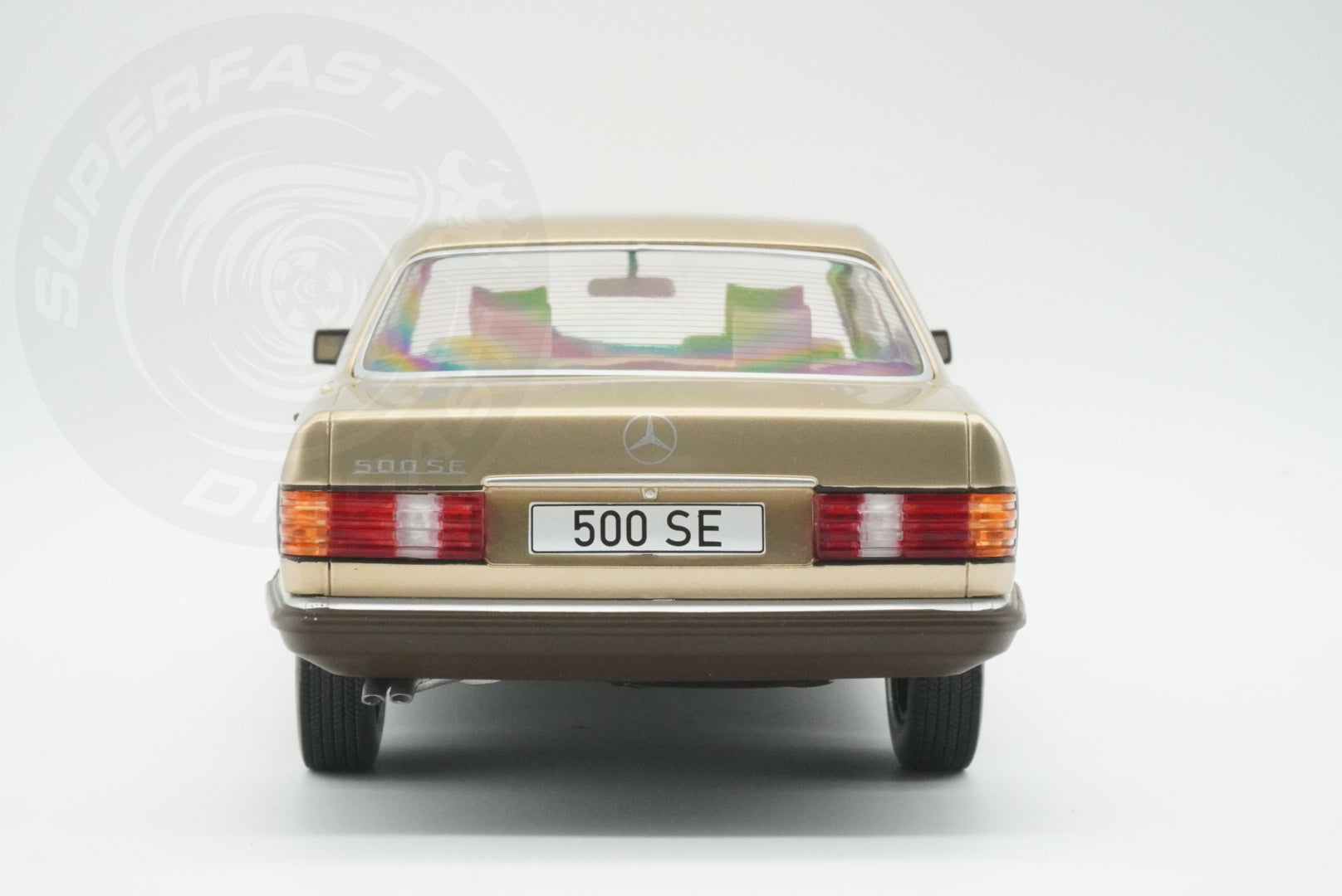 MCG 1:18 Scale Diecast Model Car - 1972 Mercedes S-Class 500 SE (W126), Beige - MCG18550