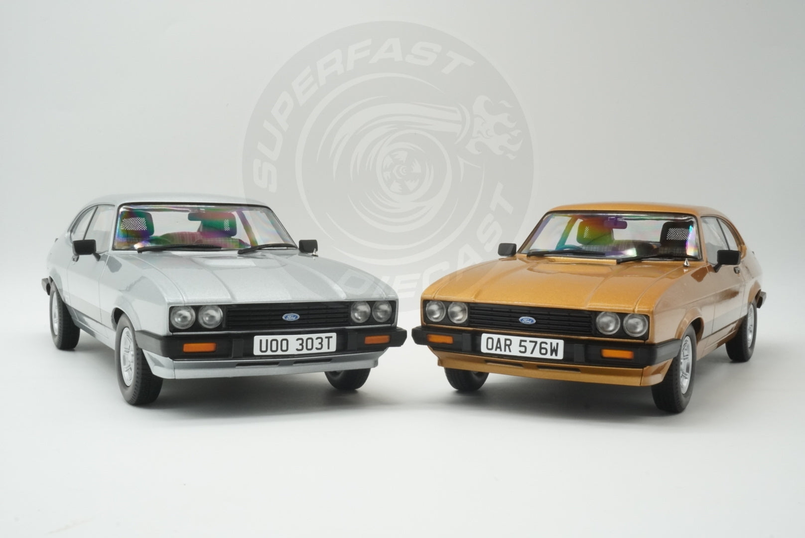 MCG 1:18 Scale Diecast - Ford Capri Mk III (RHD UK Exclusive - The Professionals) , Gold and Silver (Both models)