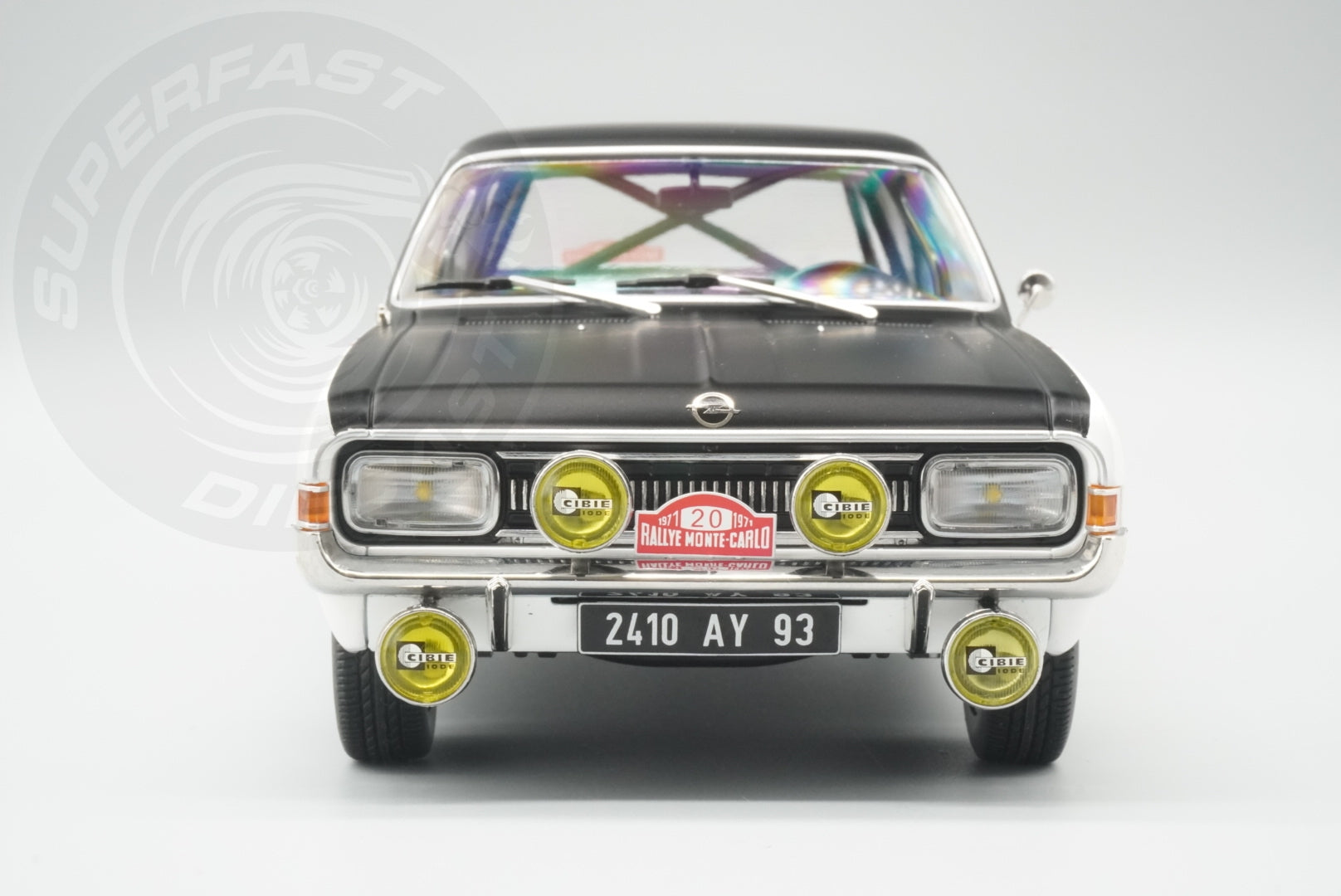 MCG 1:18 Scale Diecast - Opel Commodore Rally WM, Rally Monte Carlo, 1971, #20, H.Greder/P.Pagani, White/Black - MCG18561