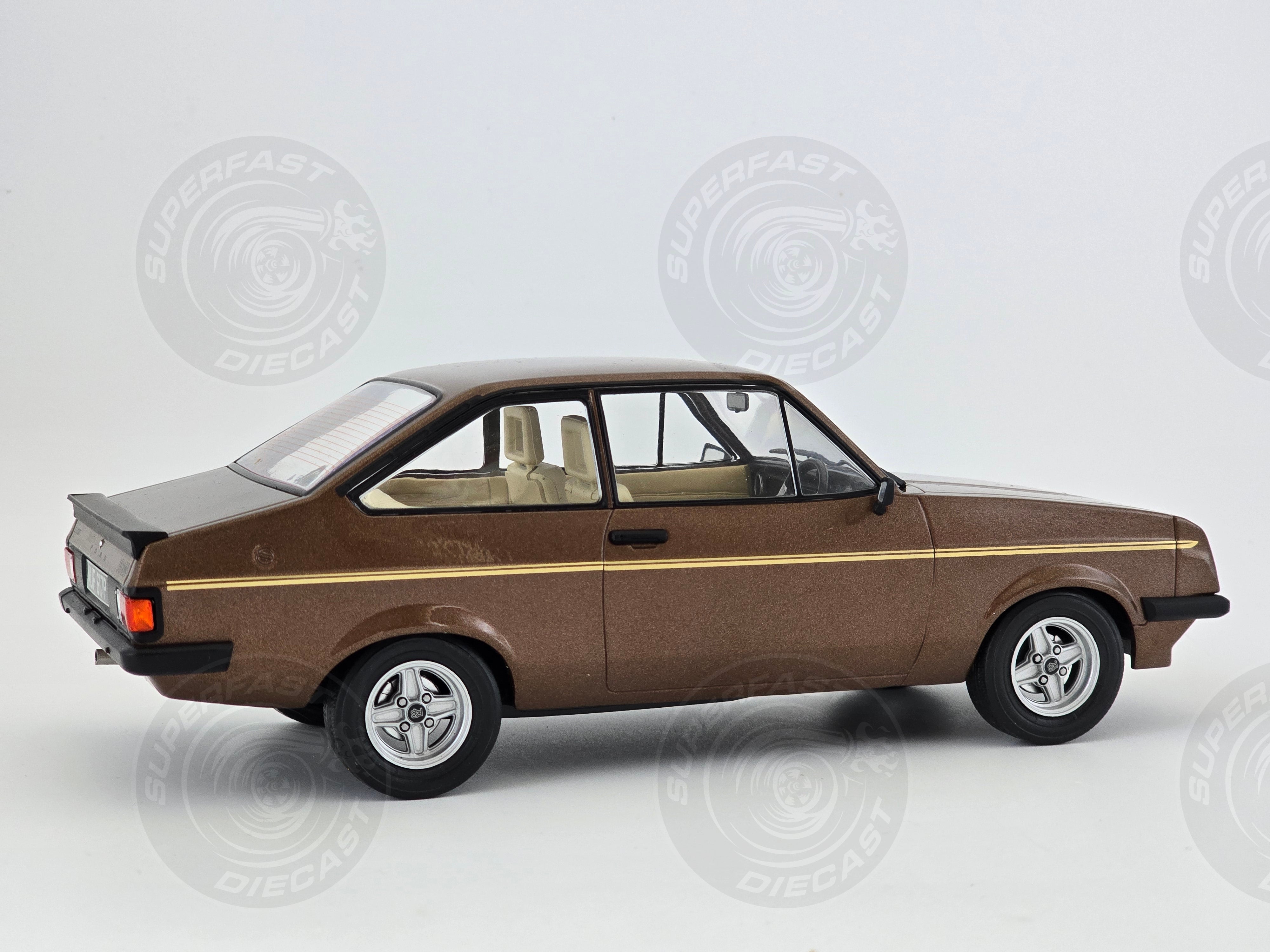 MCG 1:18 Scale Diecast - Ford Escort Mk2 RS 2000 Henry Ford Jnr, Brown- MCG18530
