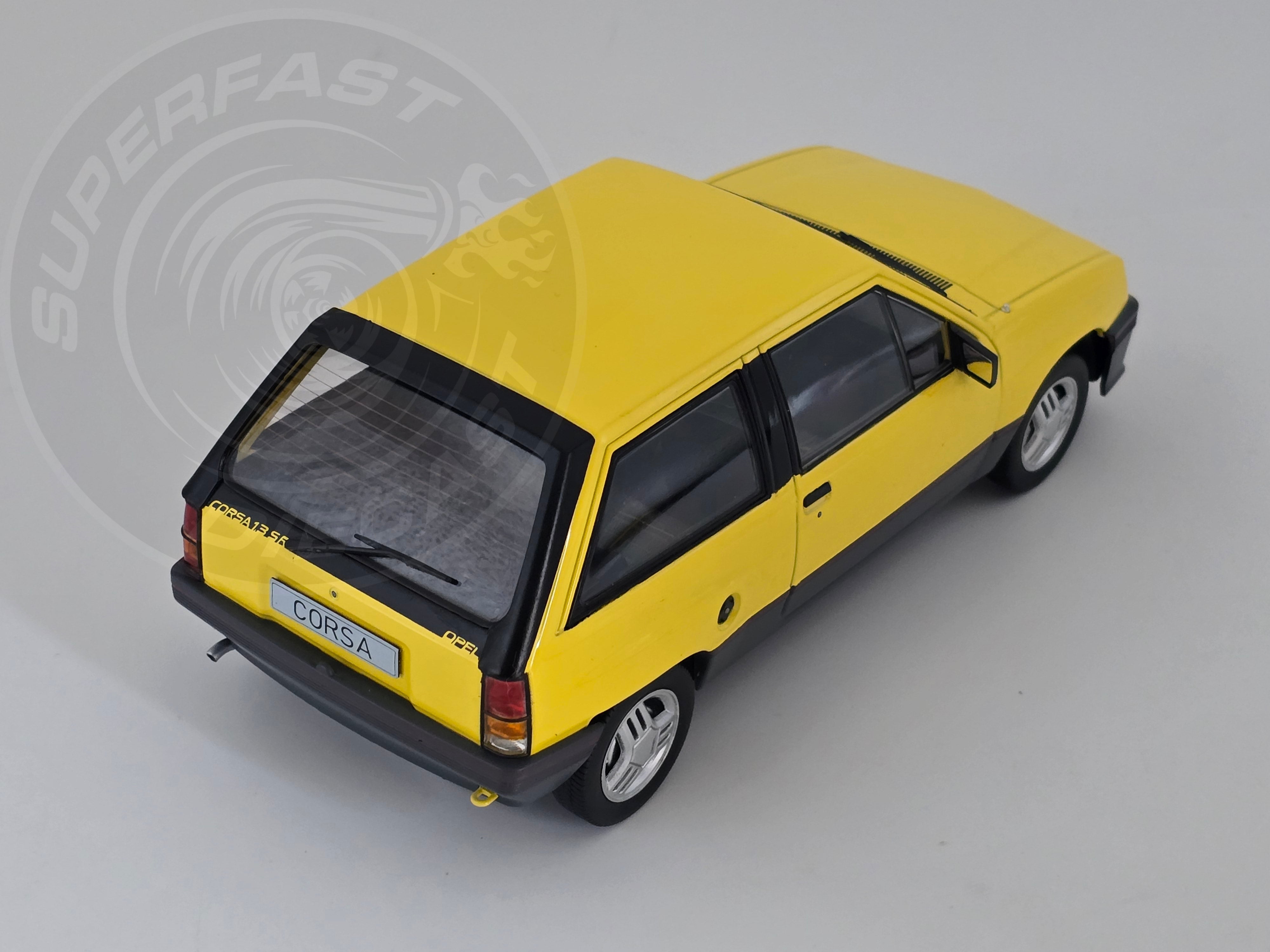 MCG 1:18 Scale Diecast - 1983 Opel Corsa A SR (Vauxhall Nova), Yellow - MCG18431
