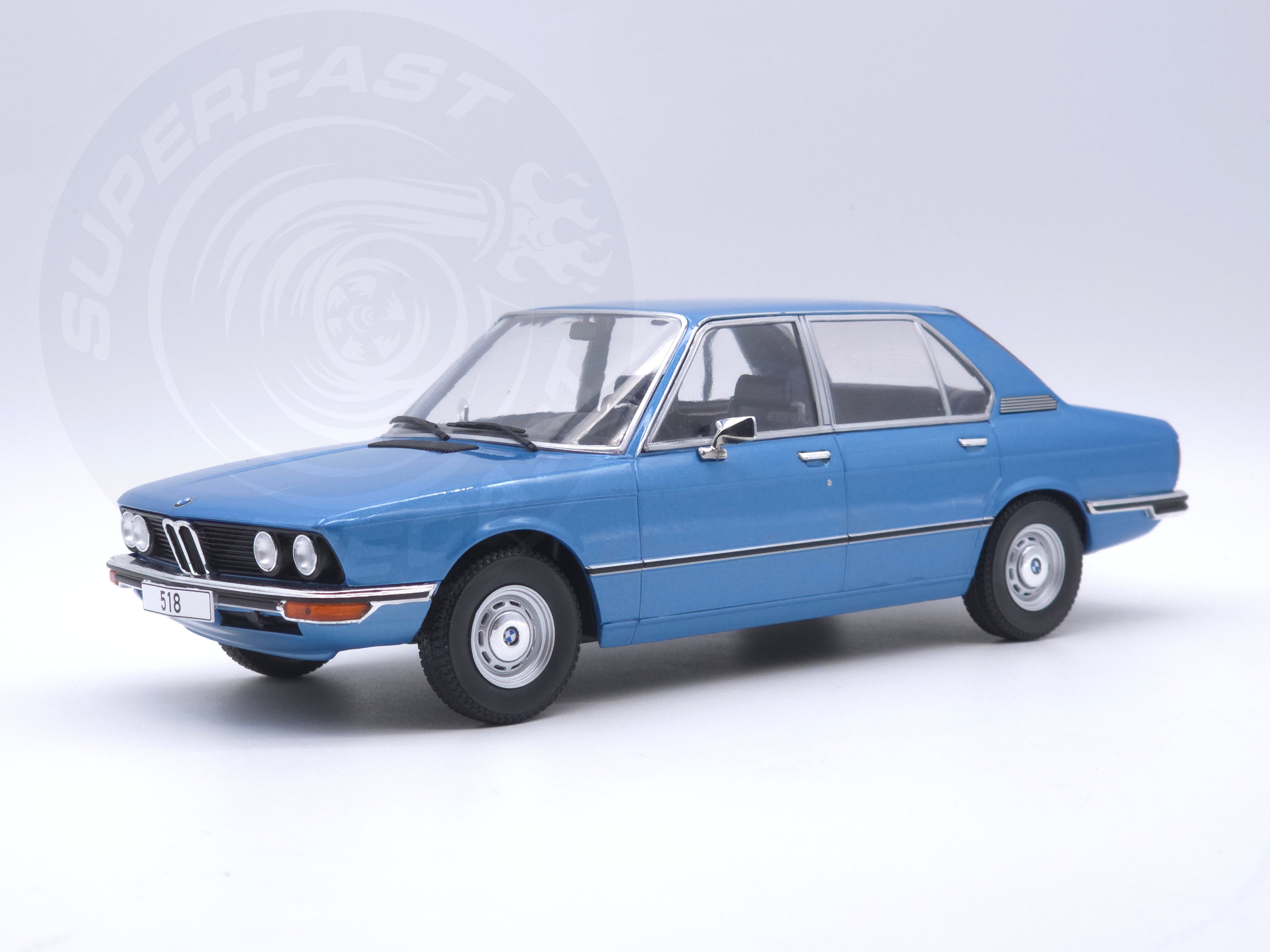 MCG 1:18 Scale Diecast Model Car - 1973 BMW 5 Series (E12), Blue - MCG18541