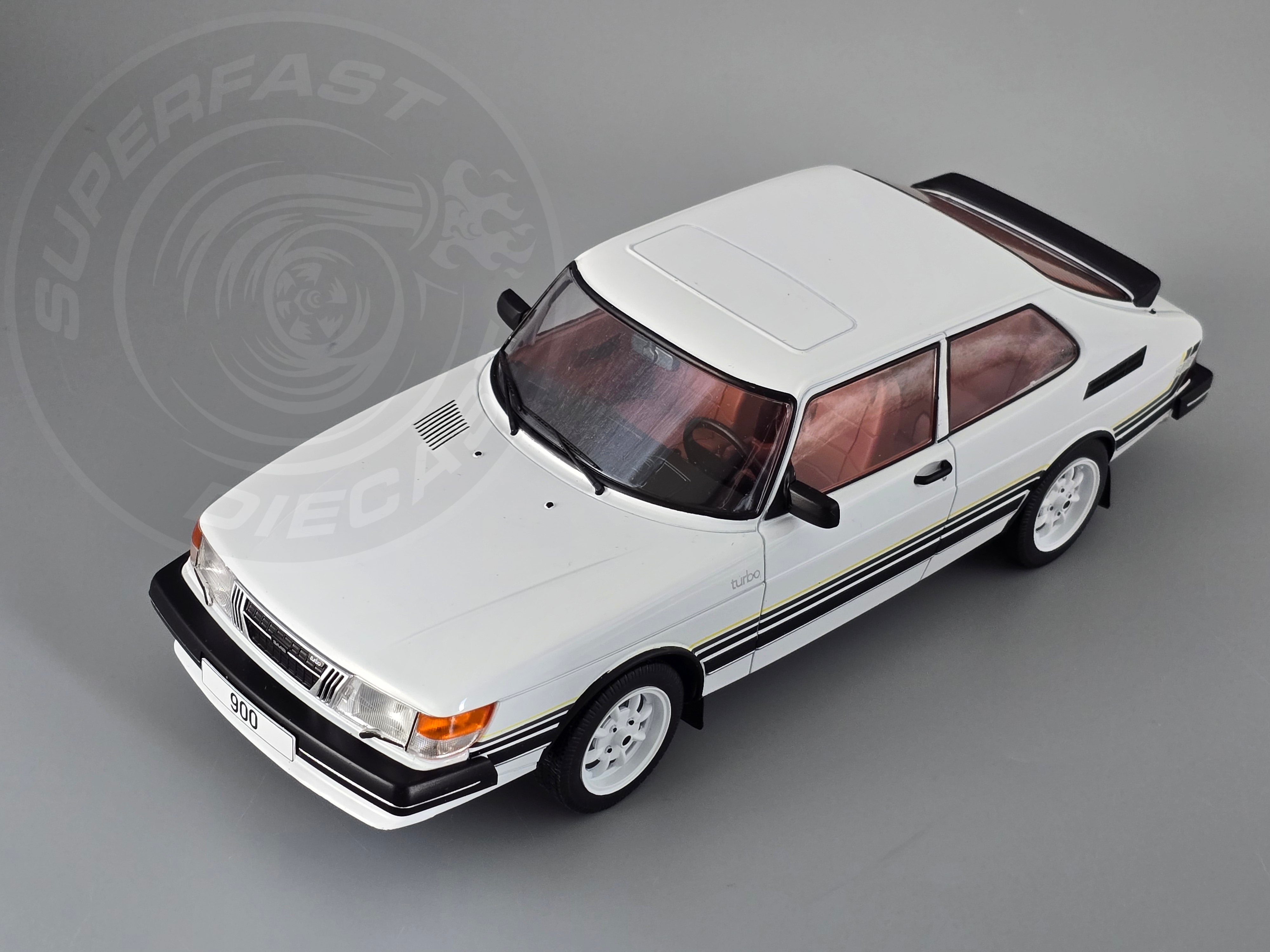 MCG 1:18 Scale Diecast - 1981 Saab 900 Turbo in White - MCG18339