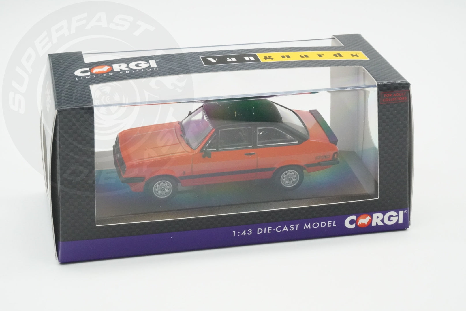 CORGI VANGUARDS 1:43 - 1976 Ford Escort Mk2 RS2000, Carnival Red - VA14910
