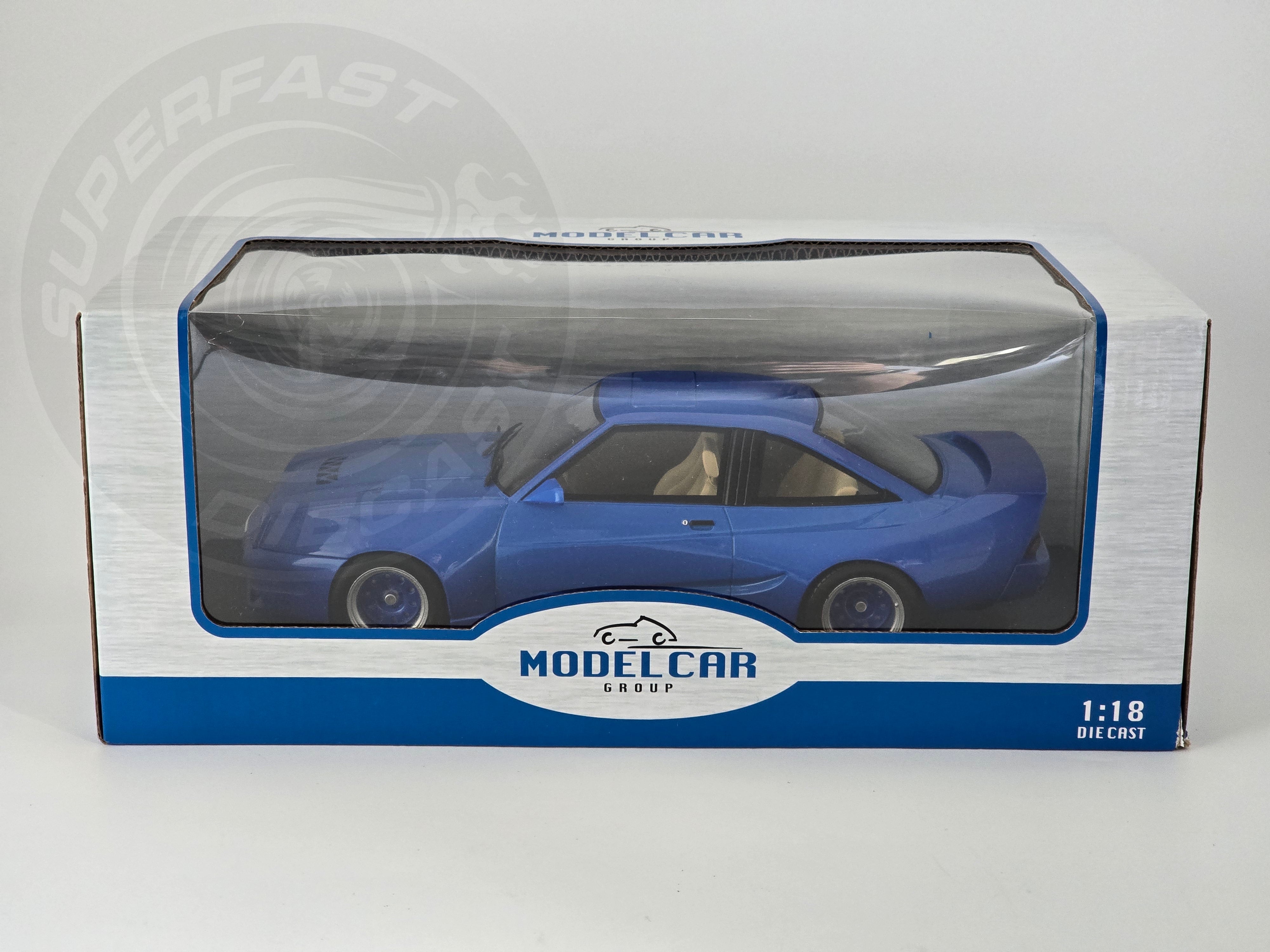 MCG 1:18 Scale Diecast Model Car - Opel Manta B Mattig in Blue