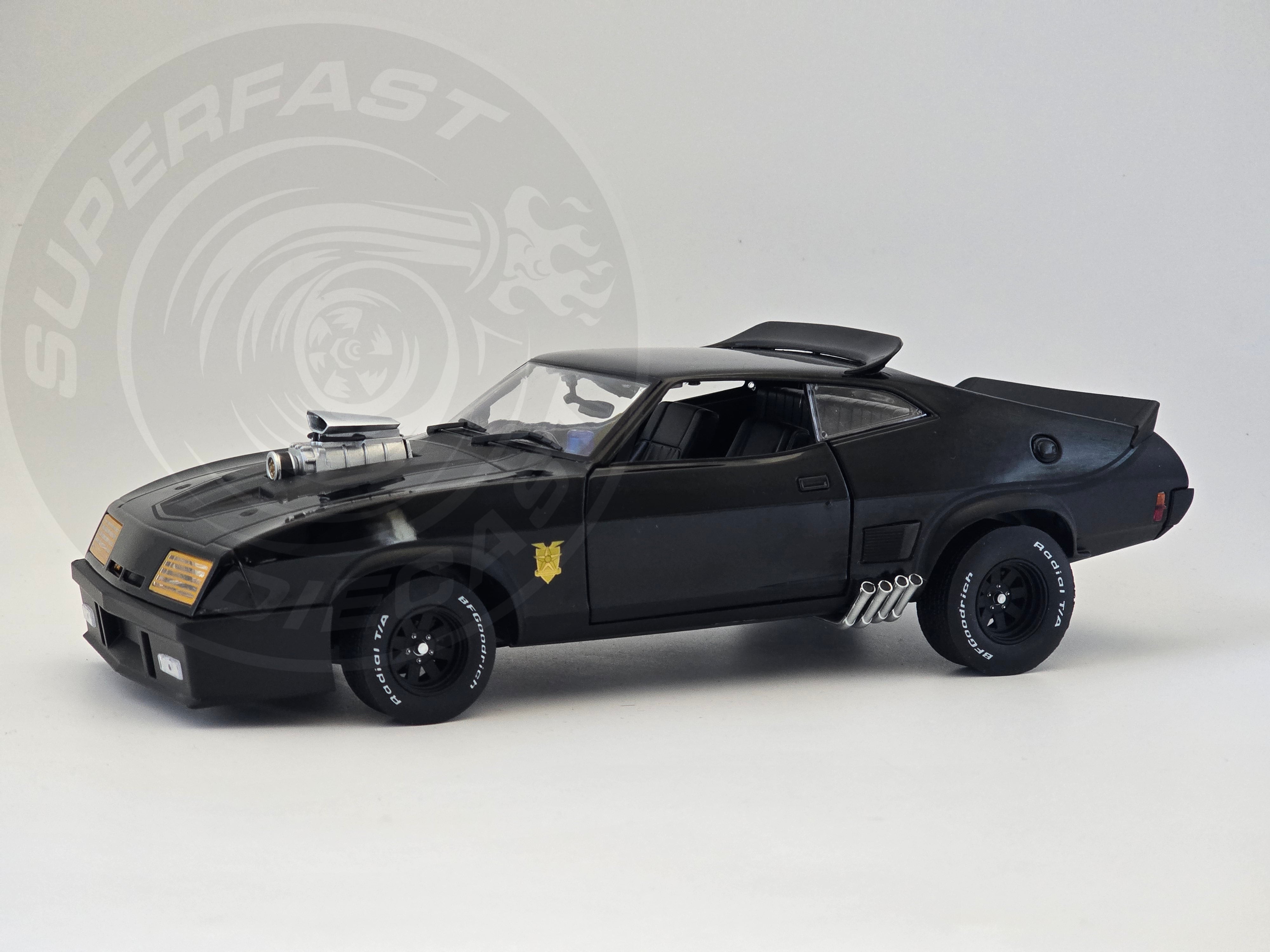 Greenlight Hollywood 1:18 Diecast - 1973 Ford Falcon XB, Mad Max, Last of the V8 Interceptors - Black - 12996