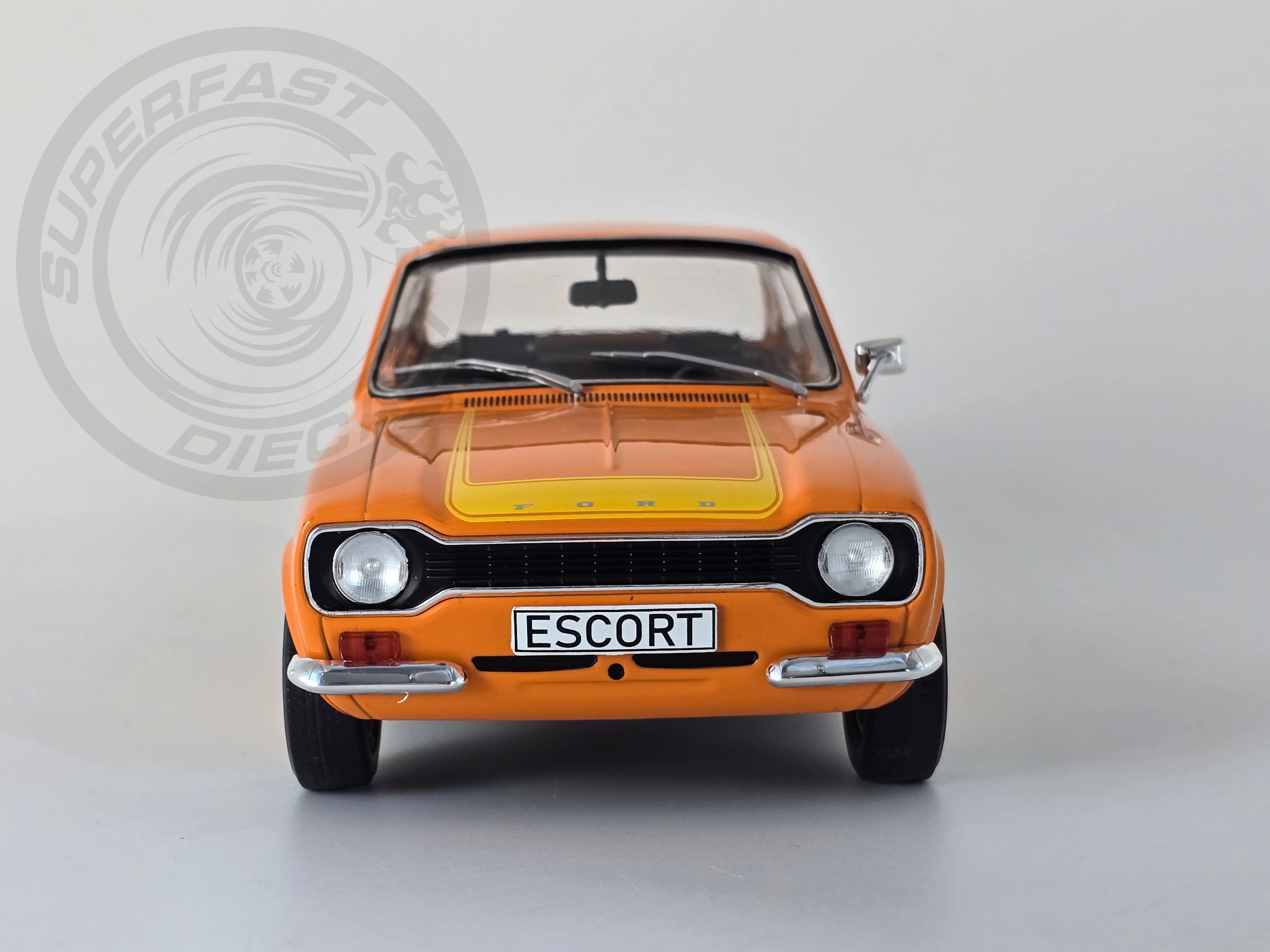 MCG 1:18 Scale Diecast Model Car - 1973 Ford Escort Mk1 RS2000 in Orange - LHD