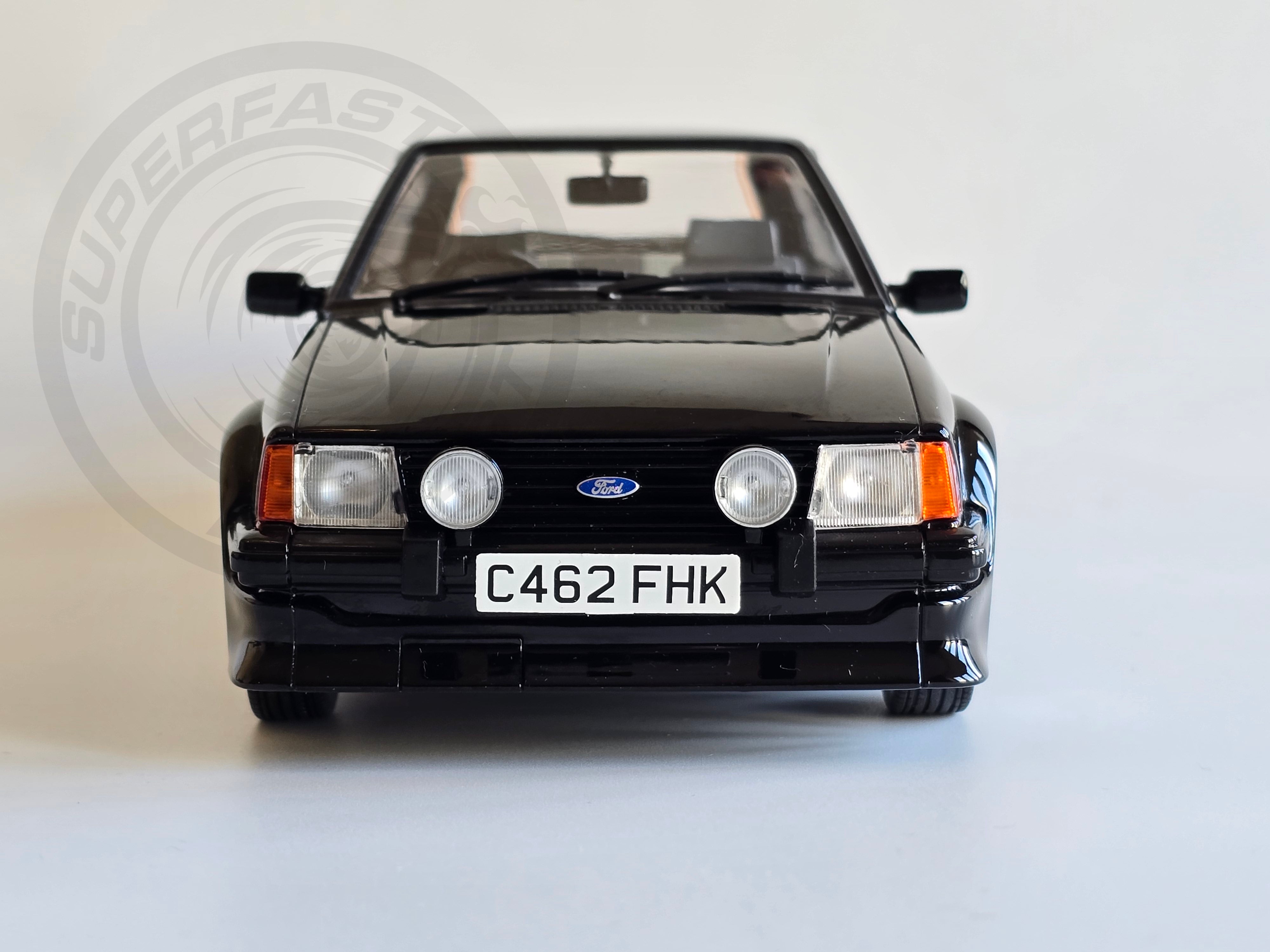 MCG 1:18 Scale Diecast Model Car - 1985 Ford Escort Mk3 RS Turbo (S1), Black - MCG18420