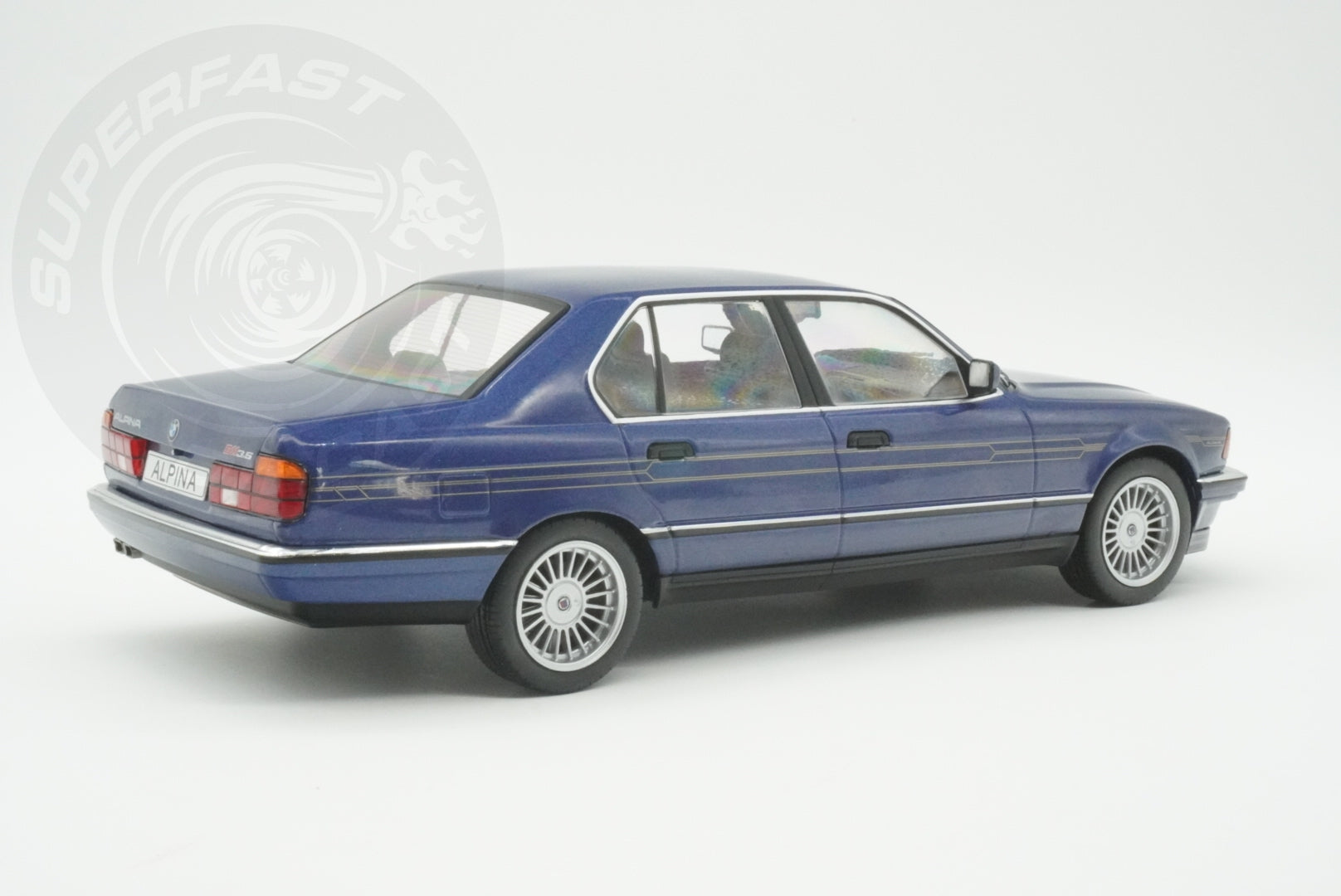 MCG 1:18 Scale Diecast Model Car - 1992 BMW Alpina B11 3,5, Blue - MCG18232