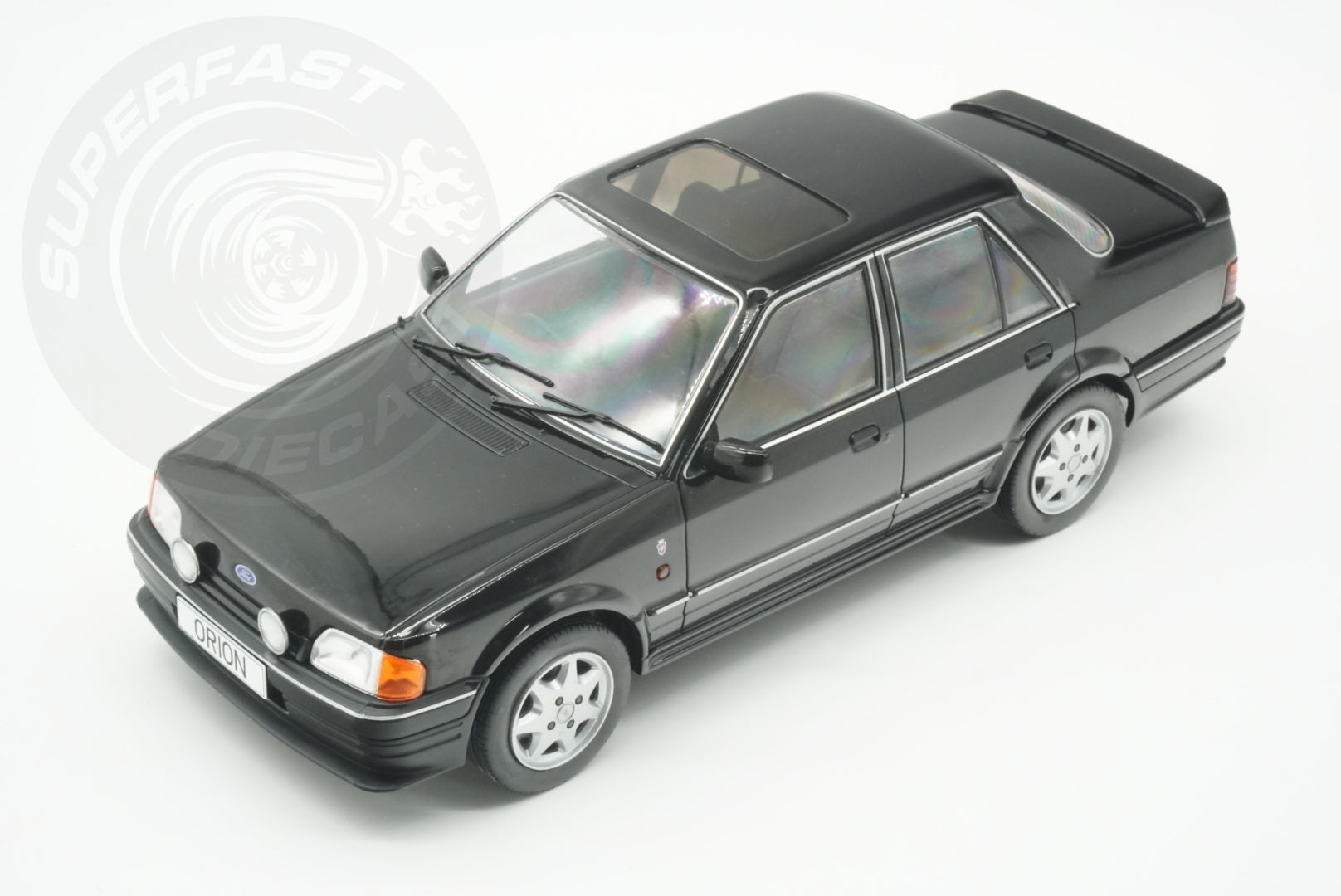 MCG 1:18 Scale Diecast - Ford Orion Mk II RHD with RS Bodykit, Black - MCG18649