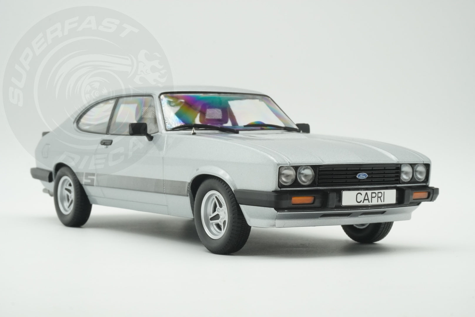 MCG 1:18 Scale Diecast - Ford Capri Mk III (LHD), Silver - MCG18398