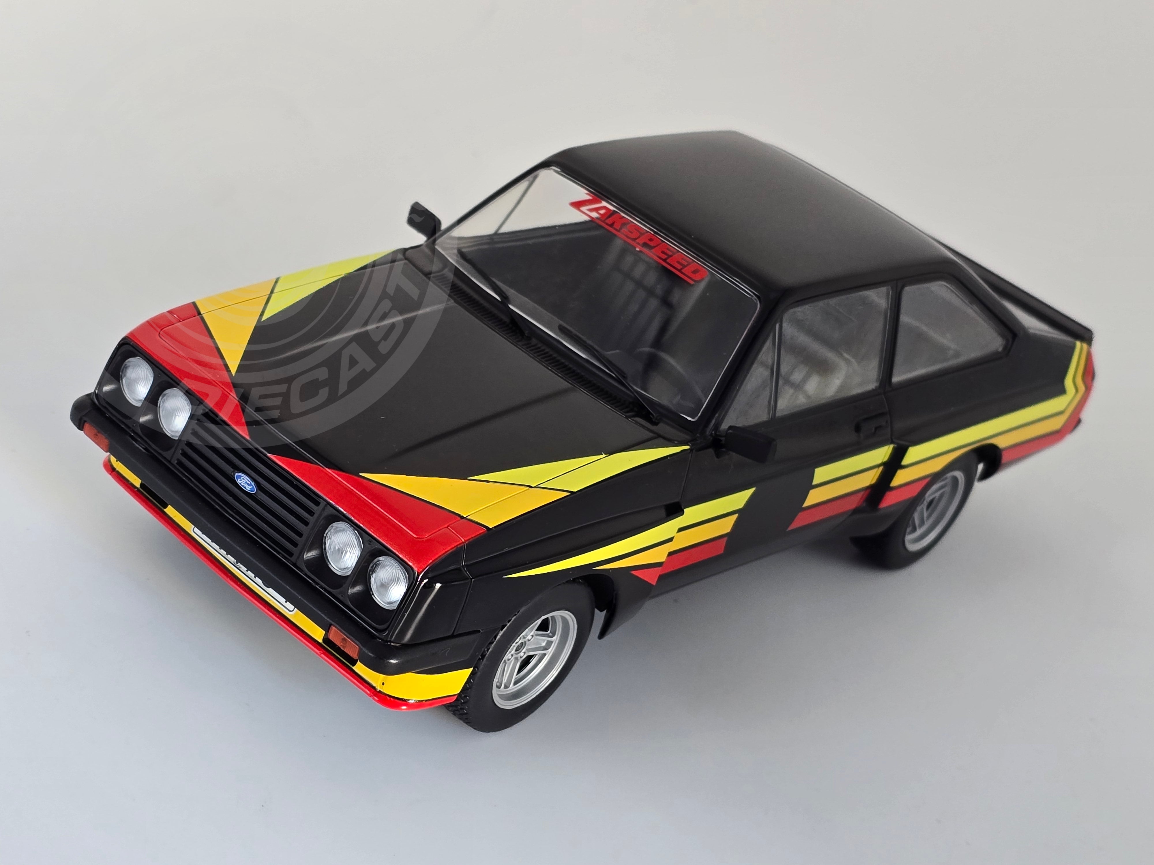 MCG 1:18 Scale Diecast - Ford Escort Mk2 RS 2000 X-Pack Zakspeed, Black - MCG18531