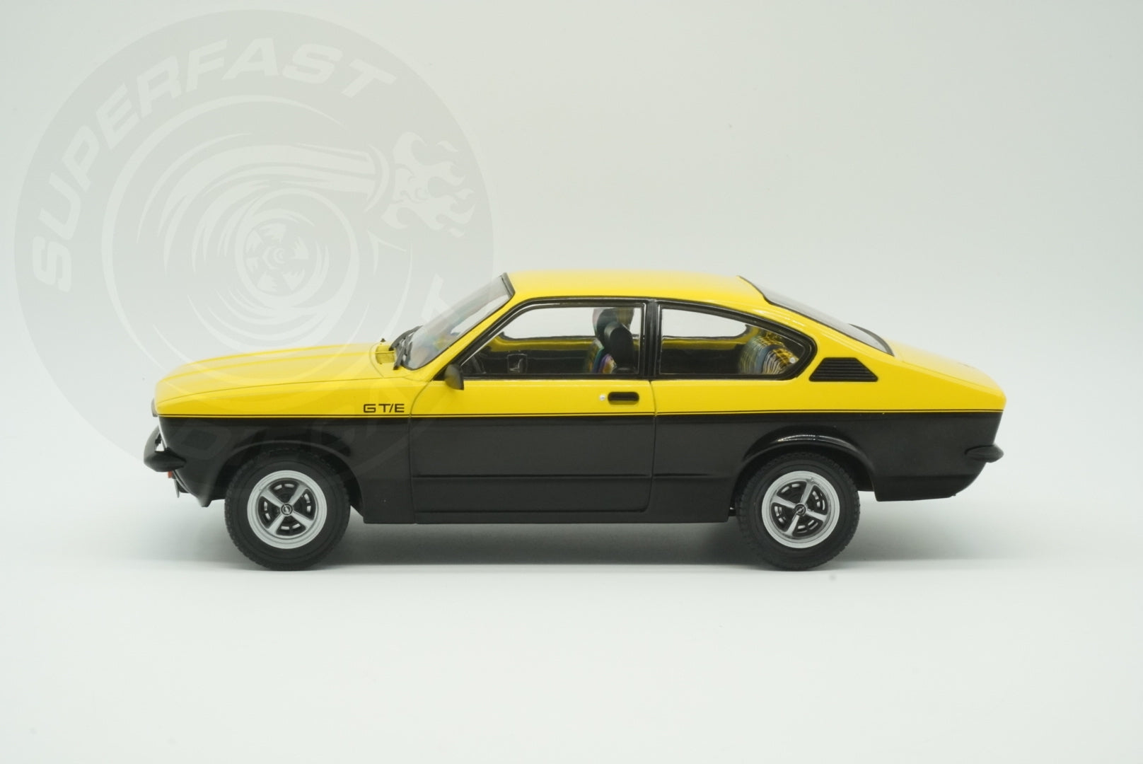 MCG 1:18 Scale Diecast - 1975 Opel Kadett C Coupe GTE in Yellow/Black - MCG18598