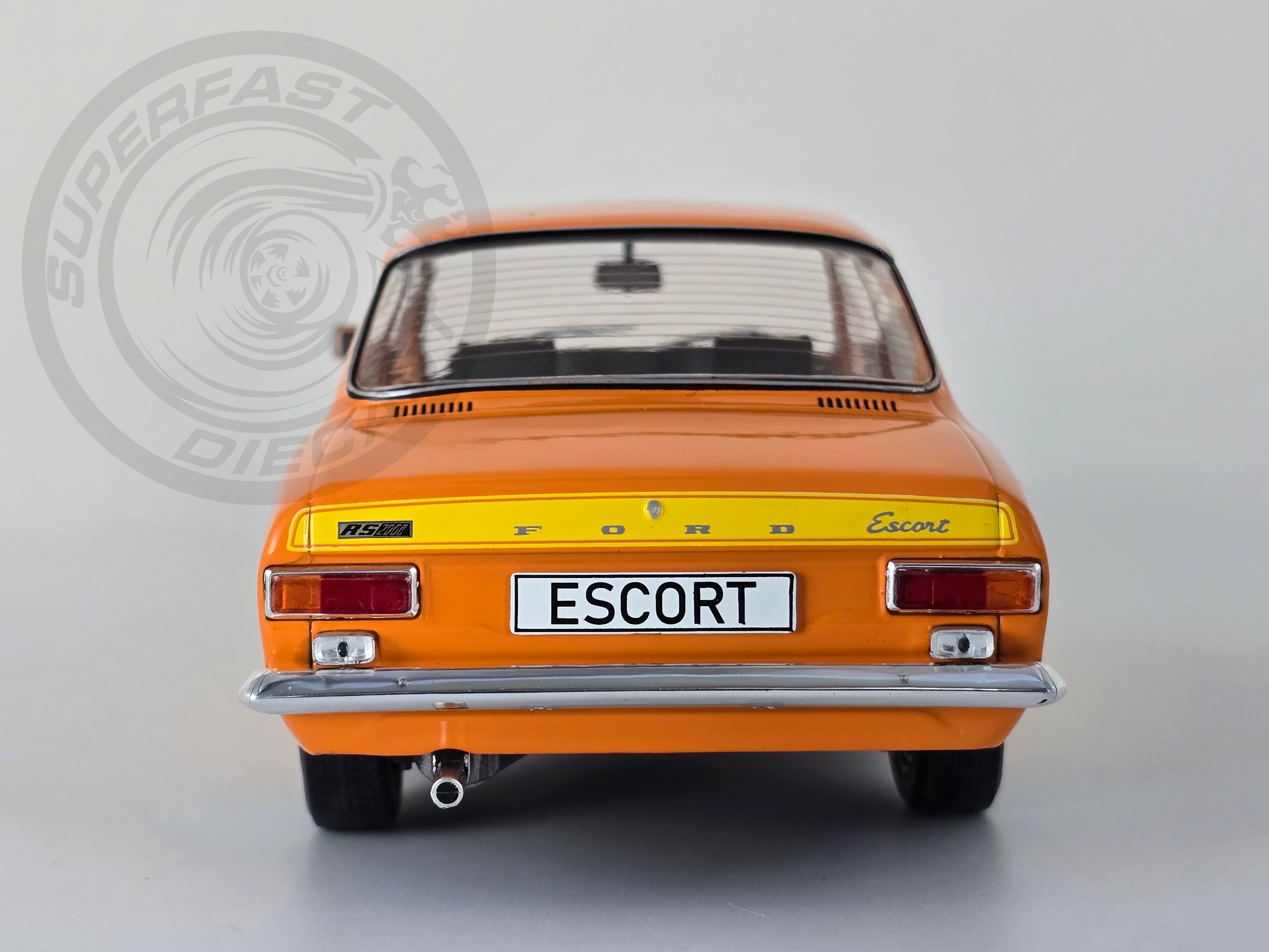 MCG 1:18 Scale Diecast Model Car - 1973 Ford Escort Mk1 RS2000 in Orange - LHD