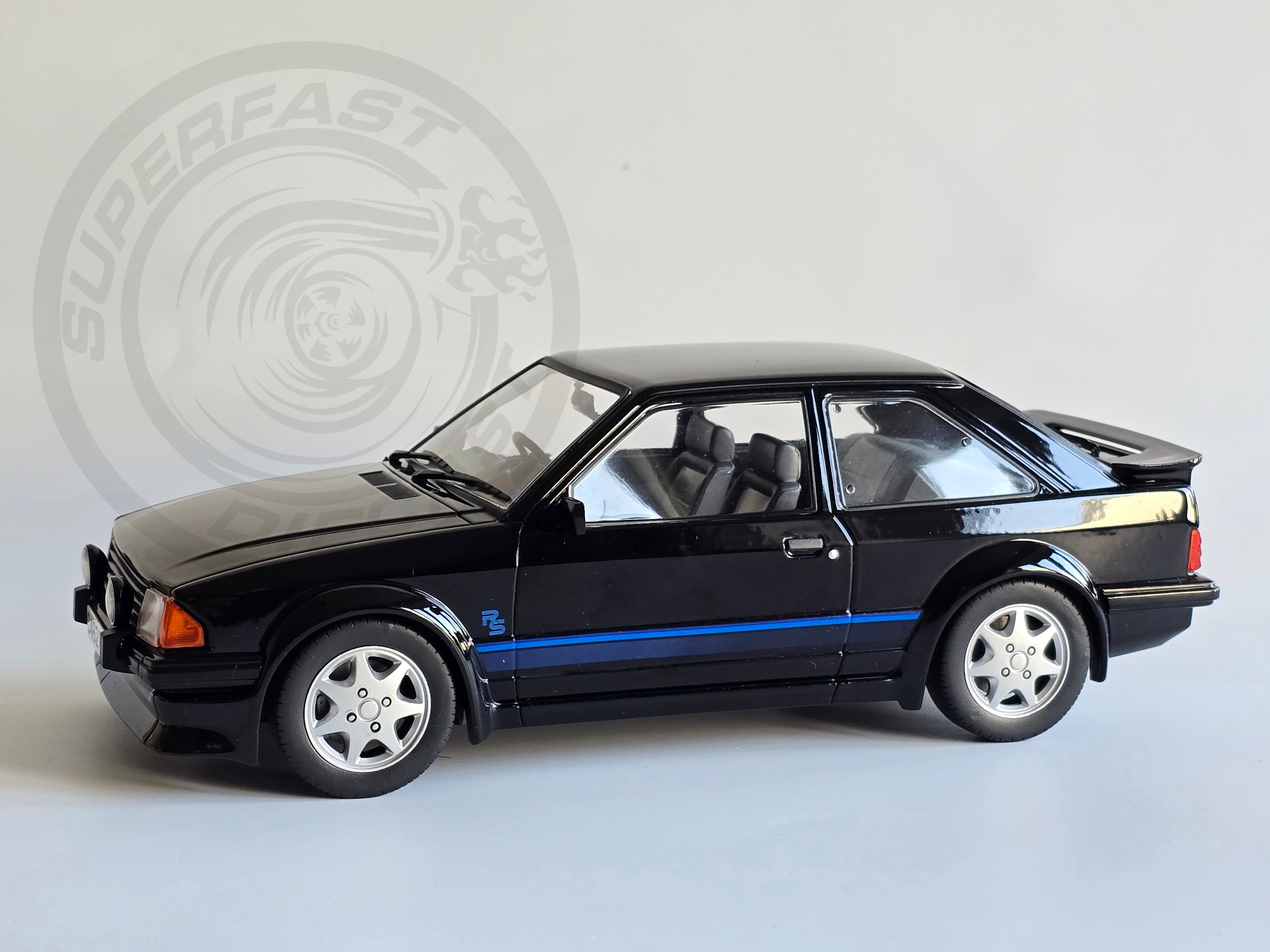 MCG 1:18 Scale Diecast Model Car - 1985 Ford Escort Mk3 RS Turbo (S1), Black - MCG18420
