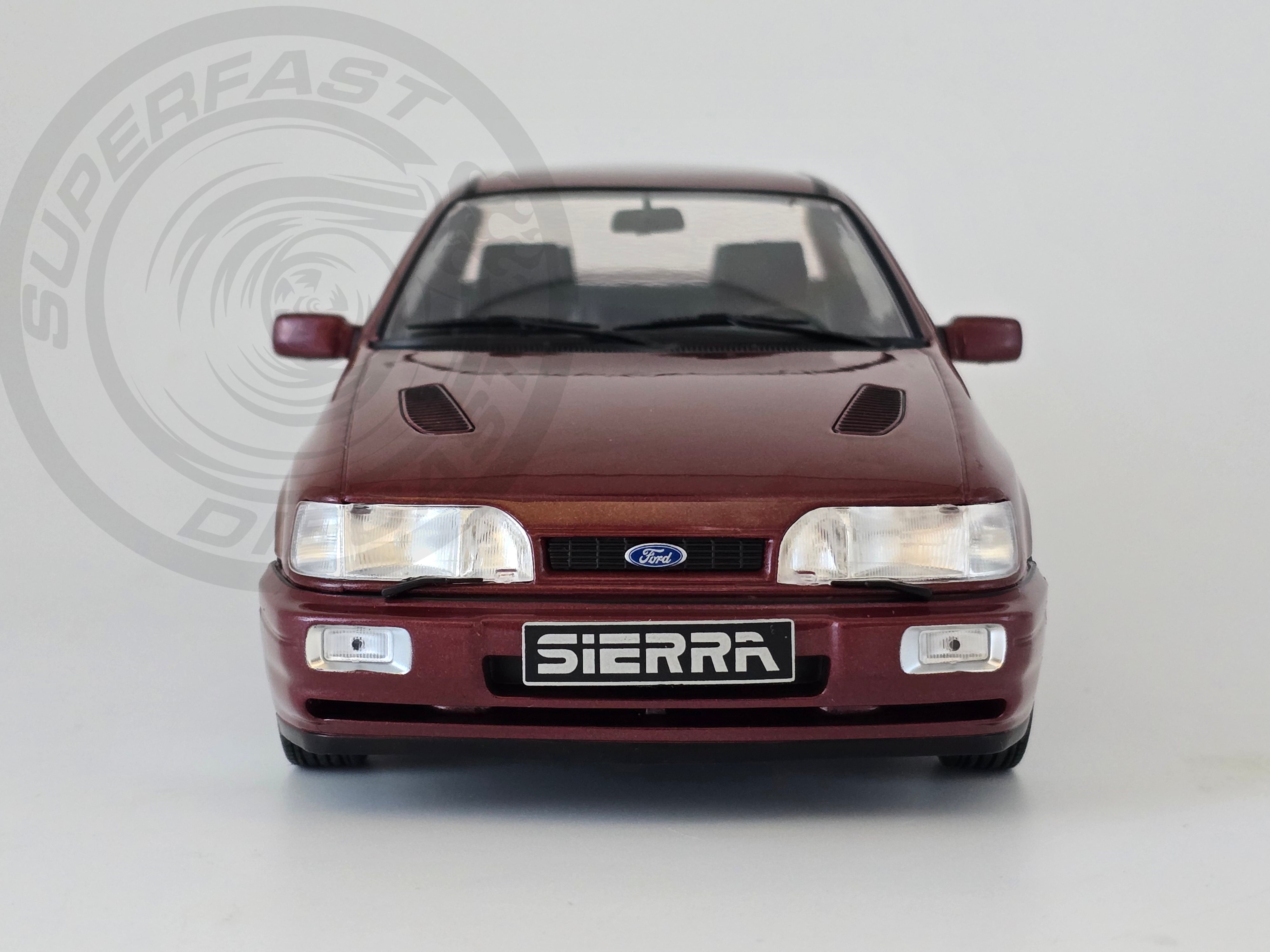 MCG 1:18 Scale - 1990 Ford Sierra Sapphire Cosworth 4x4, Dark Red Metallic (Magenta) - MCG18354