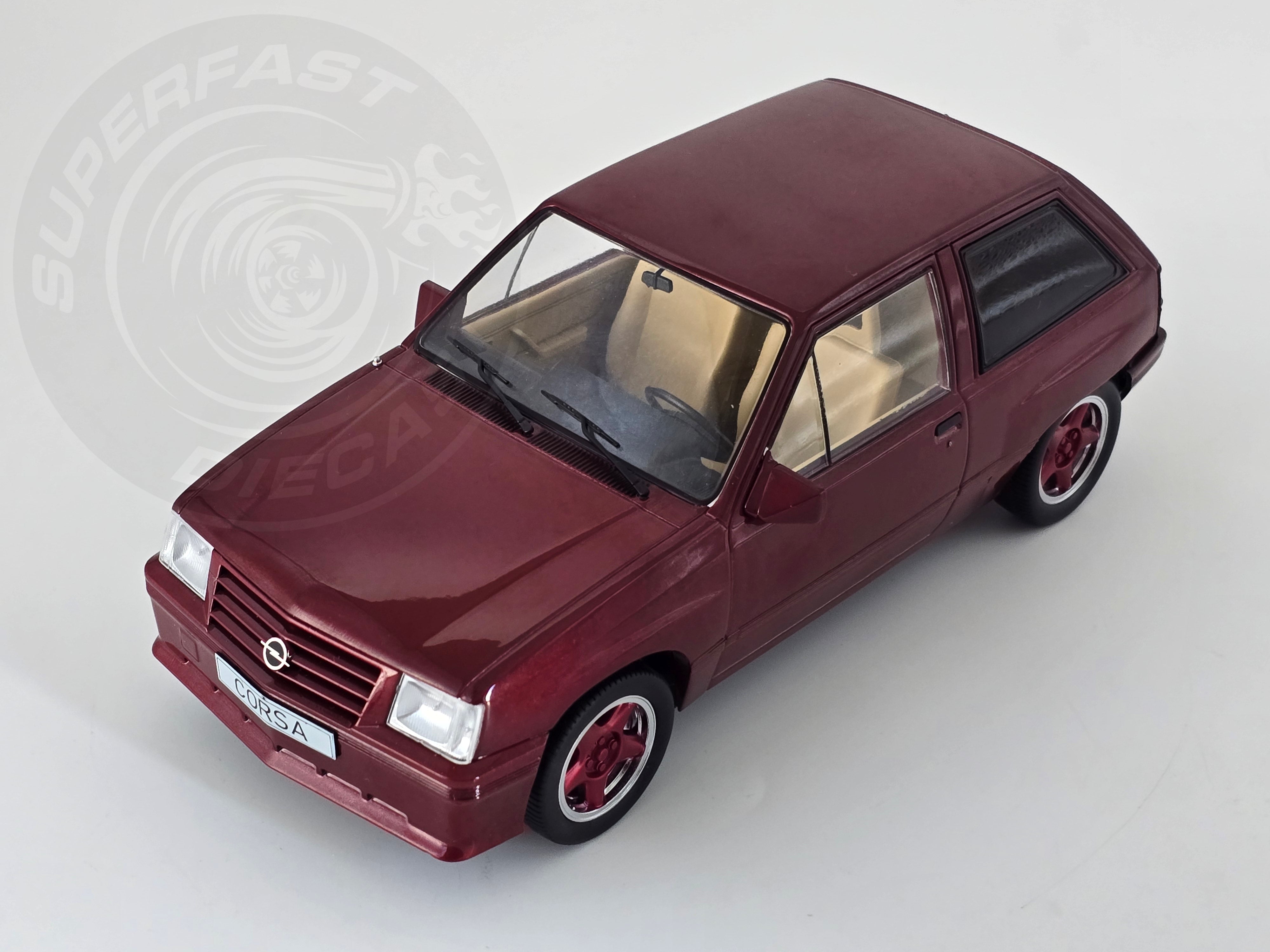MCG 1:18 Scale Diecast - 1983 Opel Corsa A Custom (Vauxhall Nova) , Dark Red - MCG18433