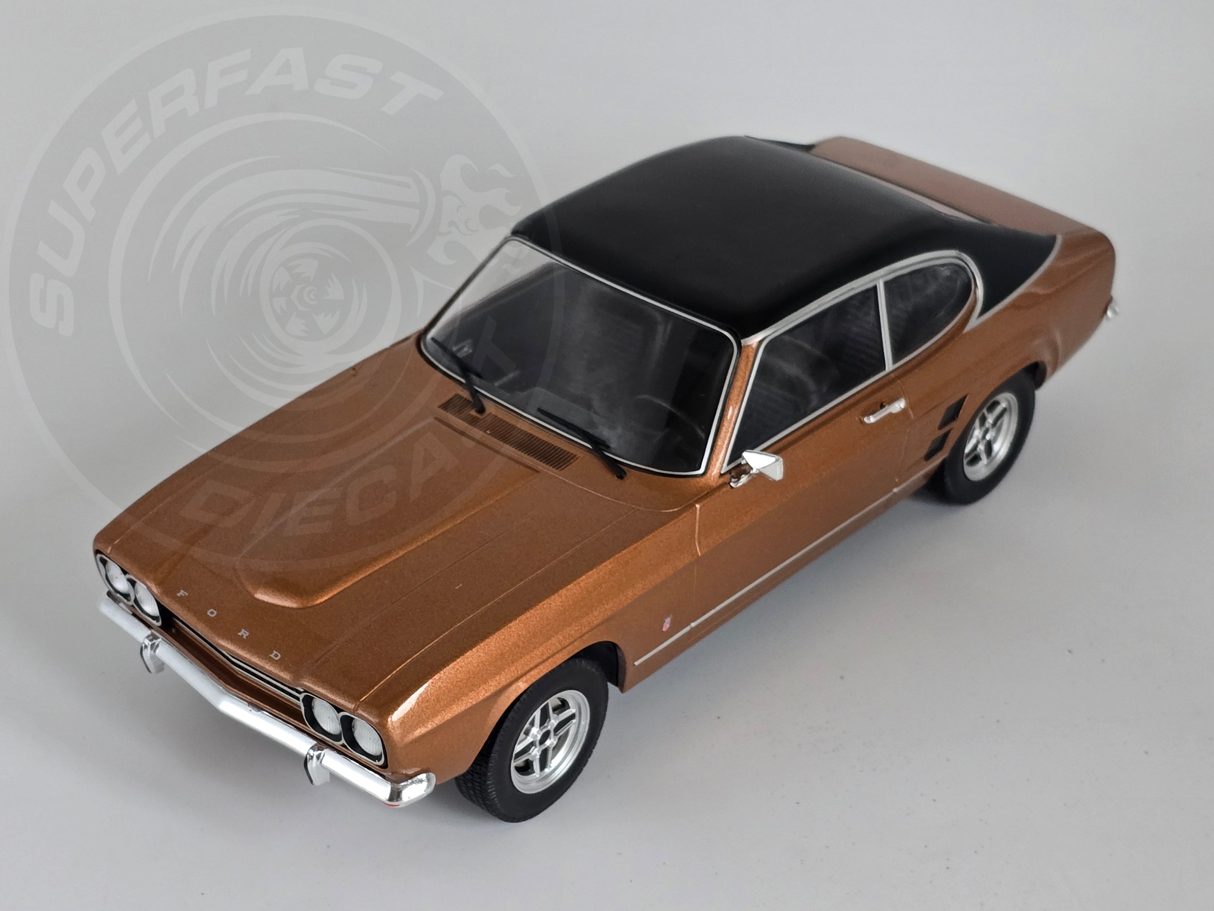 MCG 1:18 Scale Diecast 1970 Ford Capri MK1 GLX, Brown/Black - MCG18537