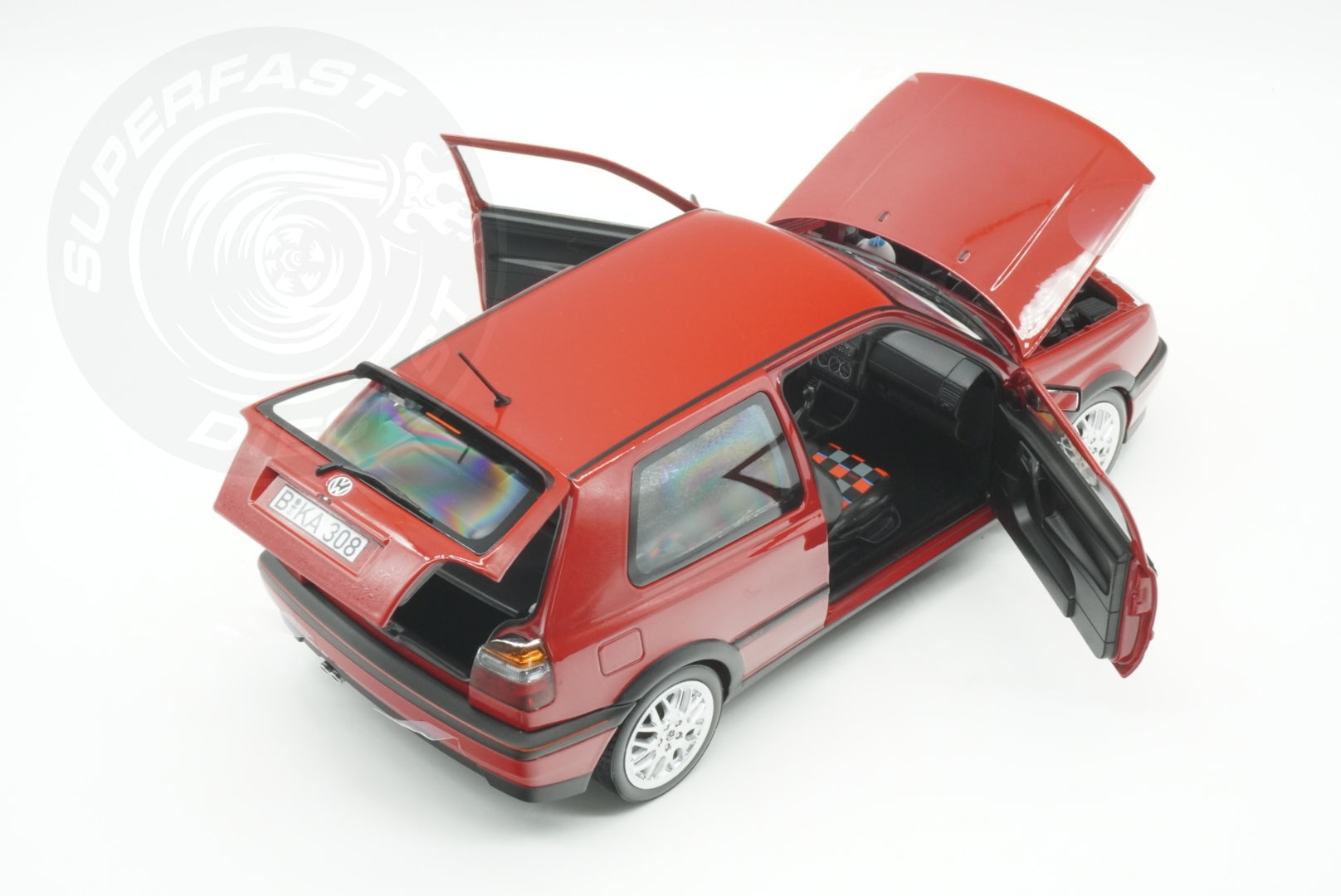 Norev 1:18 Scale Diecast - 1996 VW Volkswagen Golf Mk3, Flash Red - 188418R