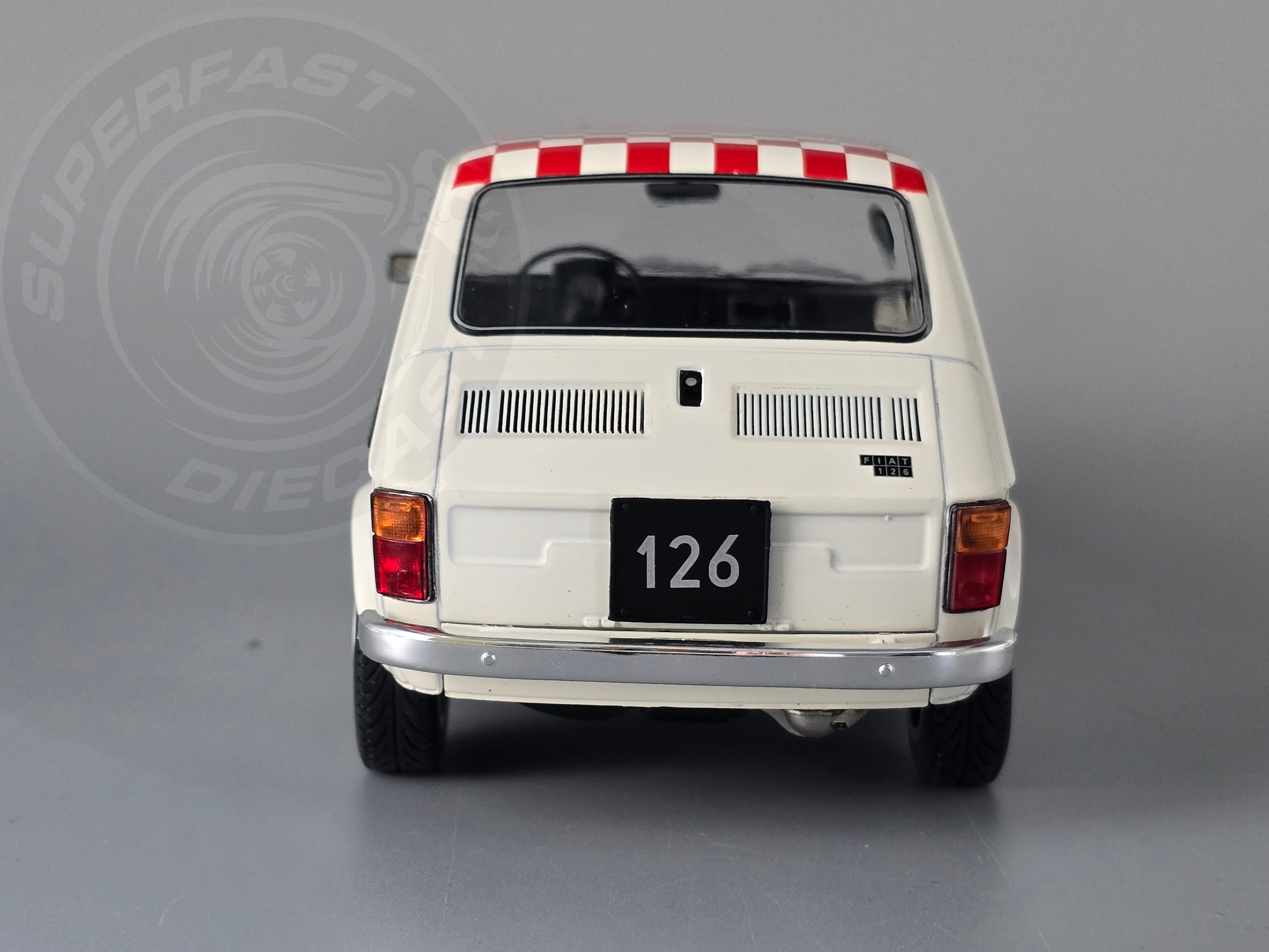 MCG 1:18 Fiat 126 Abarth - White with Red Decals