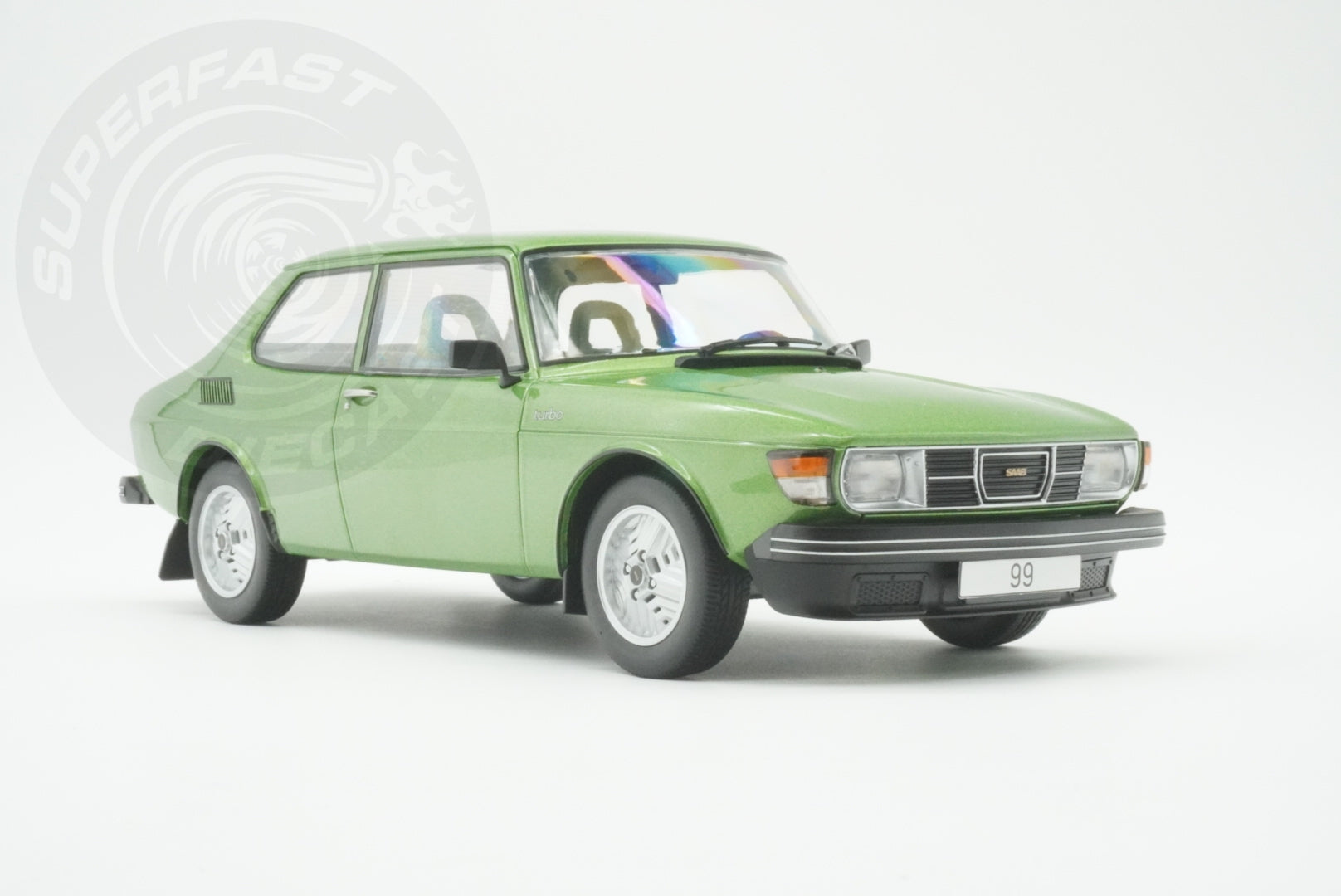 MCG 1:18 Scale Diecast - 1977 Saab 99 Turbo, Green - MCG18440